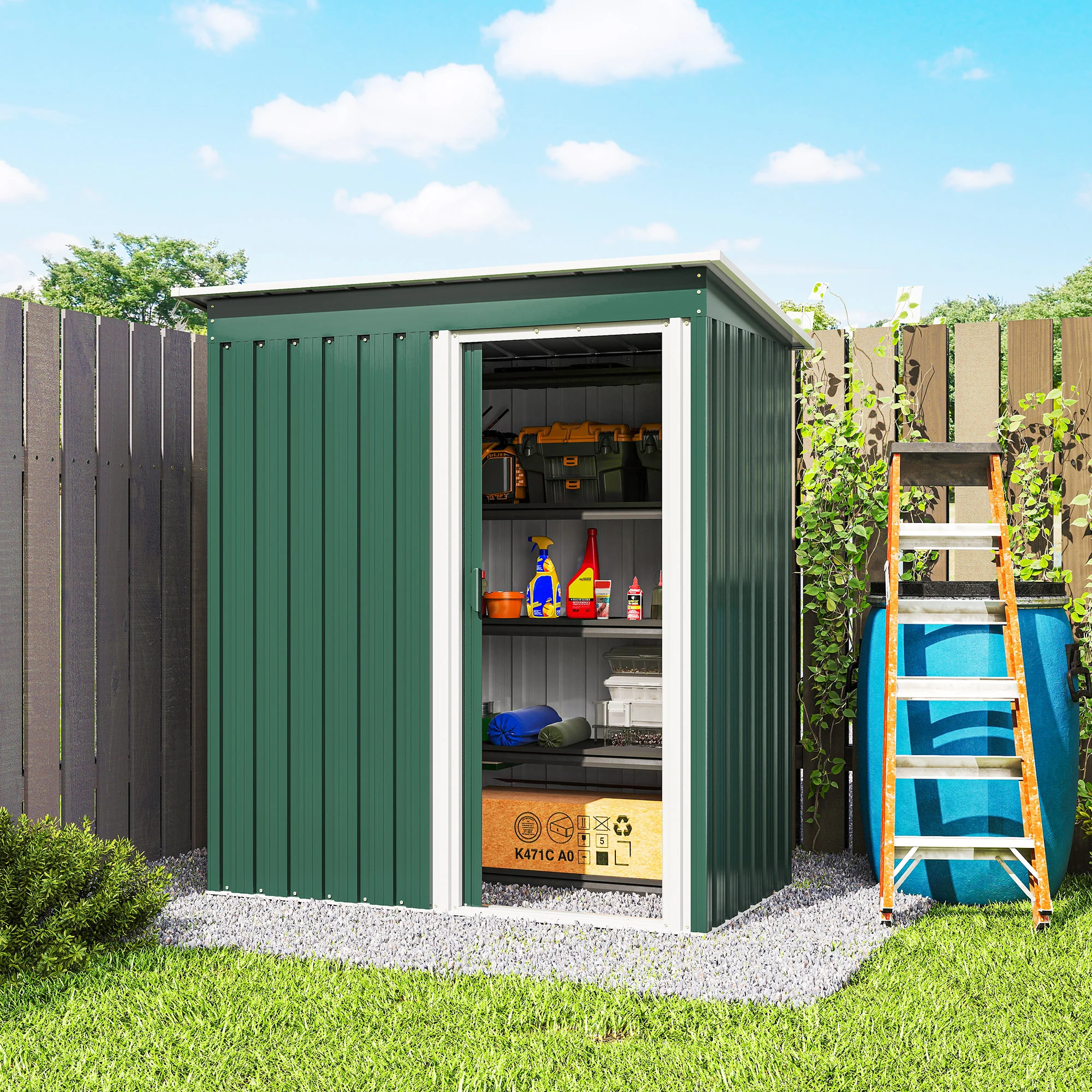 Outsunny Caseta De Jardín Exterior 1,16 M² 163x89x182 Cm Con Puerta Corredera - Image 5