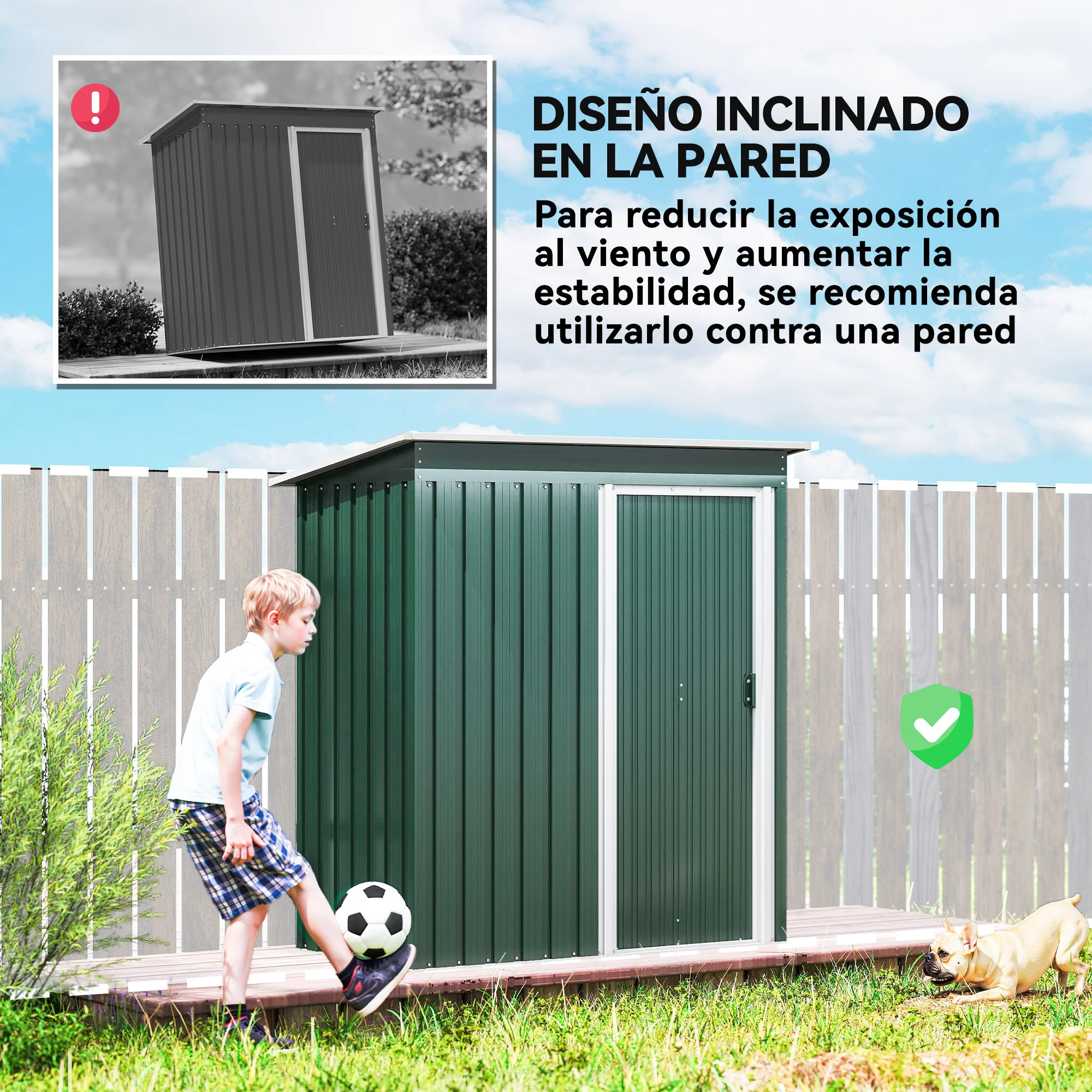 Outsunny Caseta De Jardín Exterior 1,16 M² 163x89x182 Cm Con Puerta Corredera - Image 6