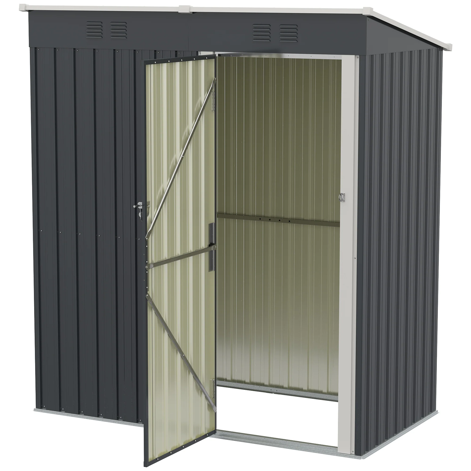 Outsunny Caseta De Jardín Exterior 1,37 M² Con Puerta Con Pestillo Y Ventilación - Image 4