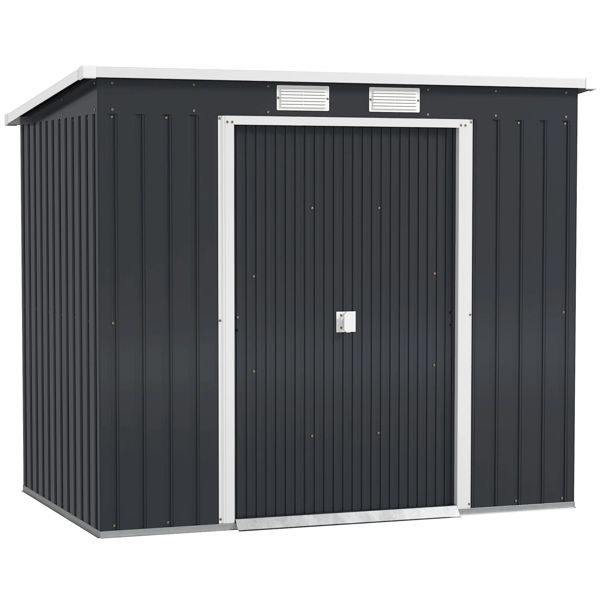 Outsunny Caseta De Jardín Exterior 2,4 M² 213x130x172 Cm Con Puerta Corredera