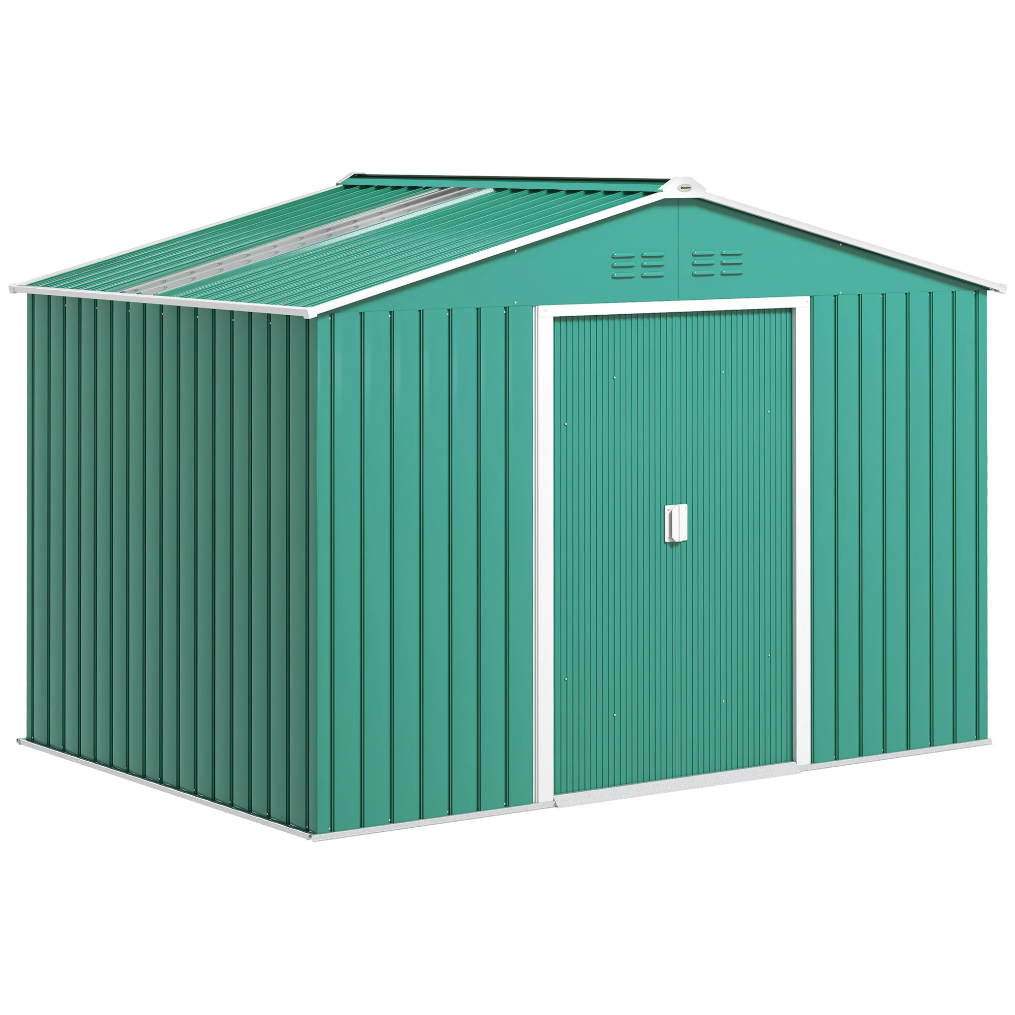 Outsunny Caseta De Jardín Exterior 4,9 M² 277x195x192 Cm Con Puerta Corredera