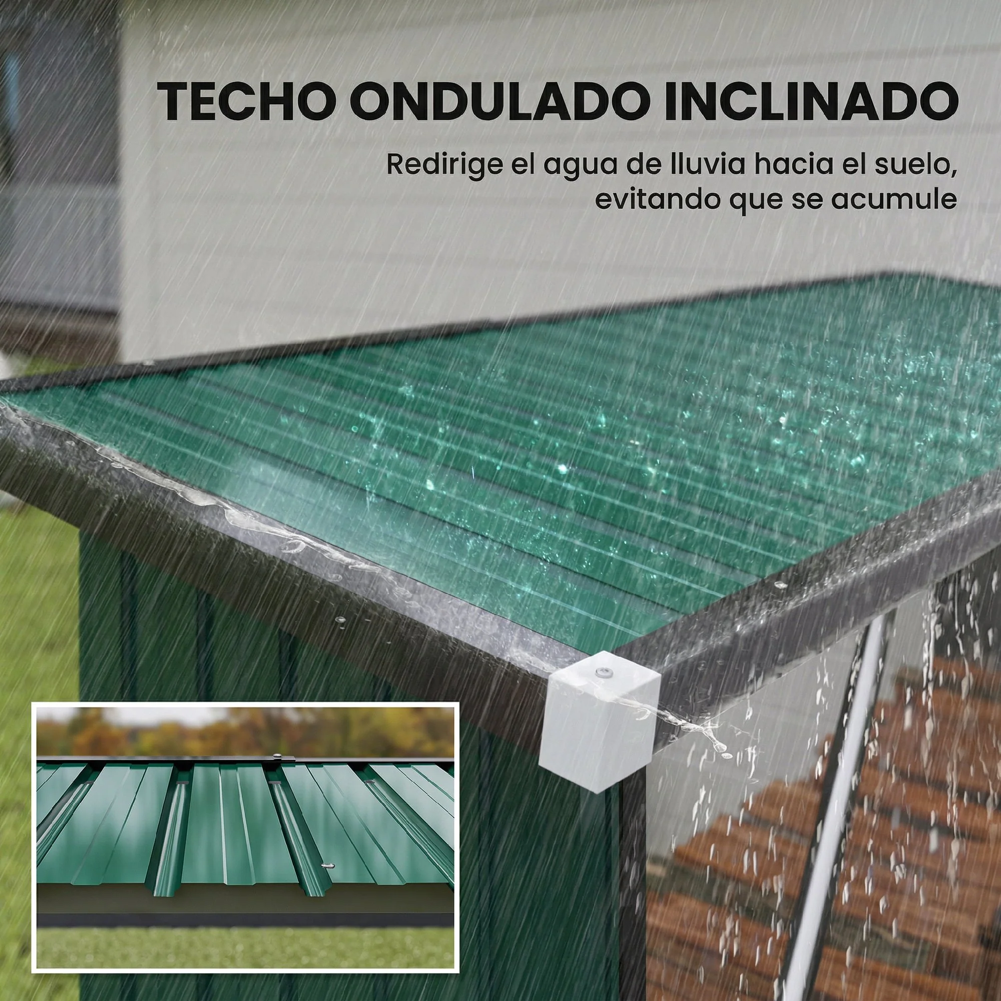 Outsunny Casetilla Para Leña Acero Galvanizado Con Base Elevada 213x66,5x150 Cm - Image 6