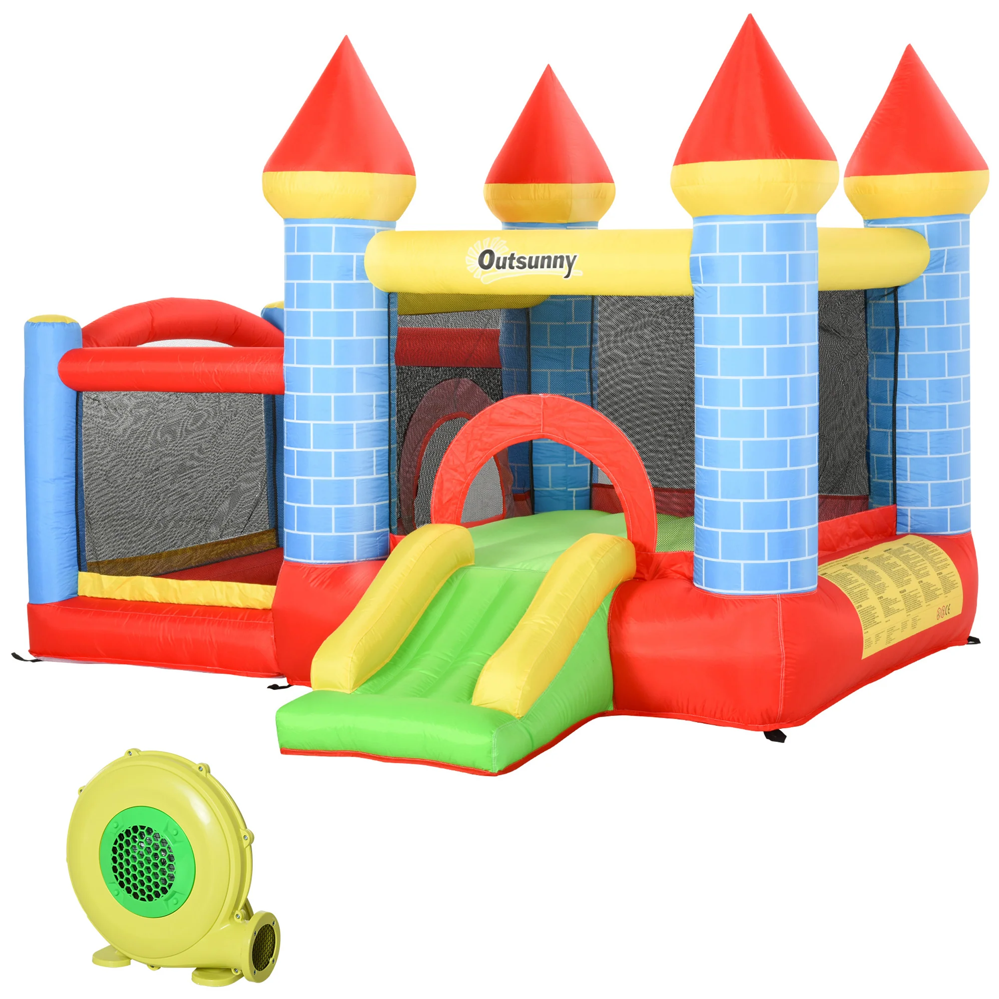 Outsunny Castillo Hinchable Infantil 280x260x210 Cm Con Inflador