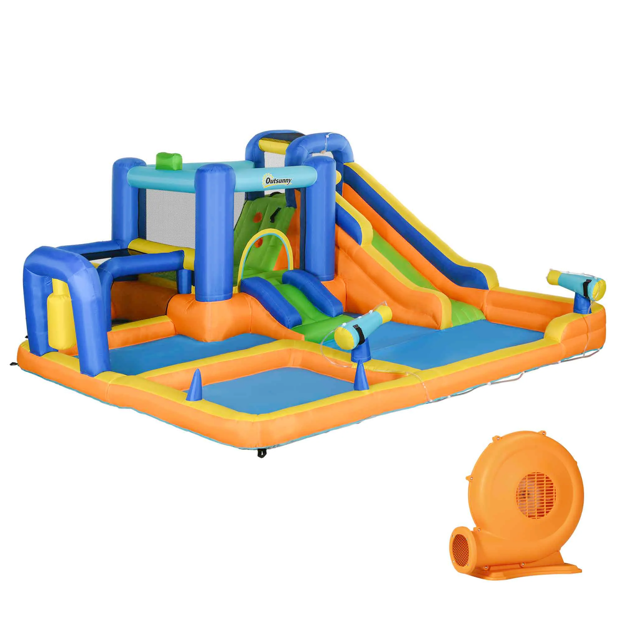 Outsunny Castillo Hinchable Infantil 7 En 1 Con Tobogán 430x420x200cm Multicolor