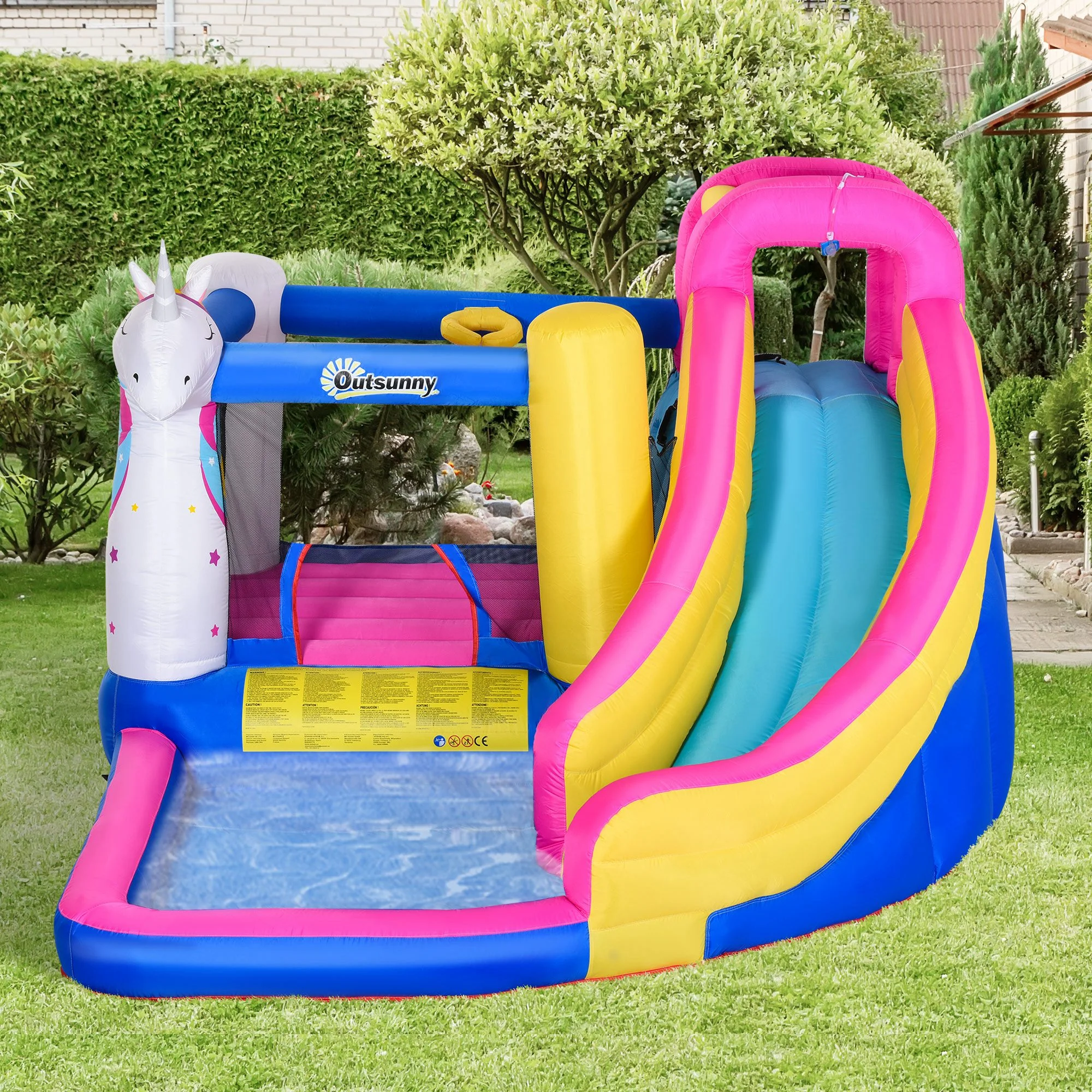Outsunny Castillo Hinchable Infantil Con Tobogán Inflador 360x305x210 Cm Multi - Image 2