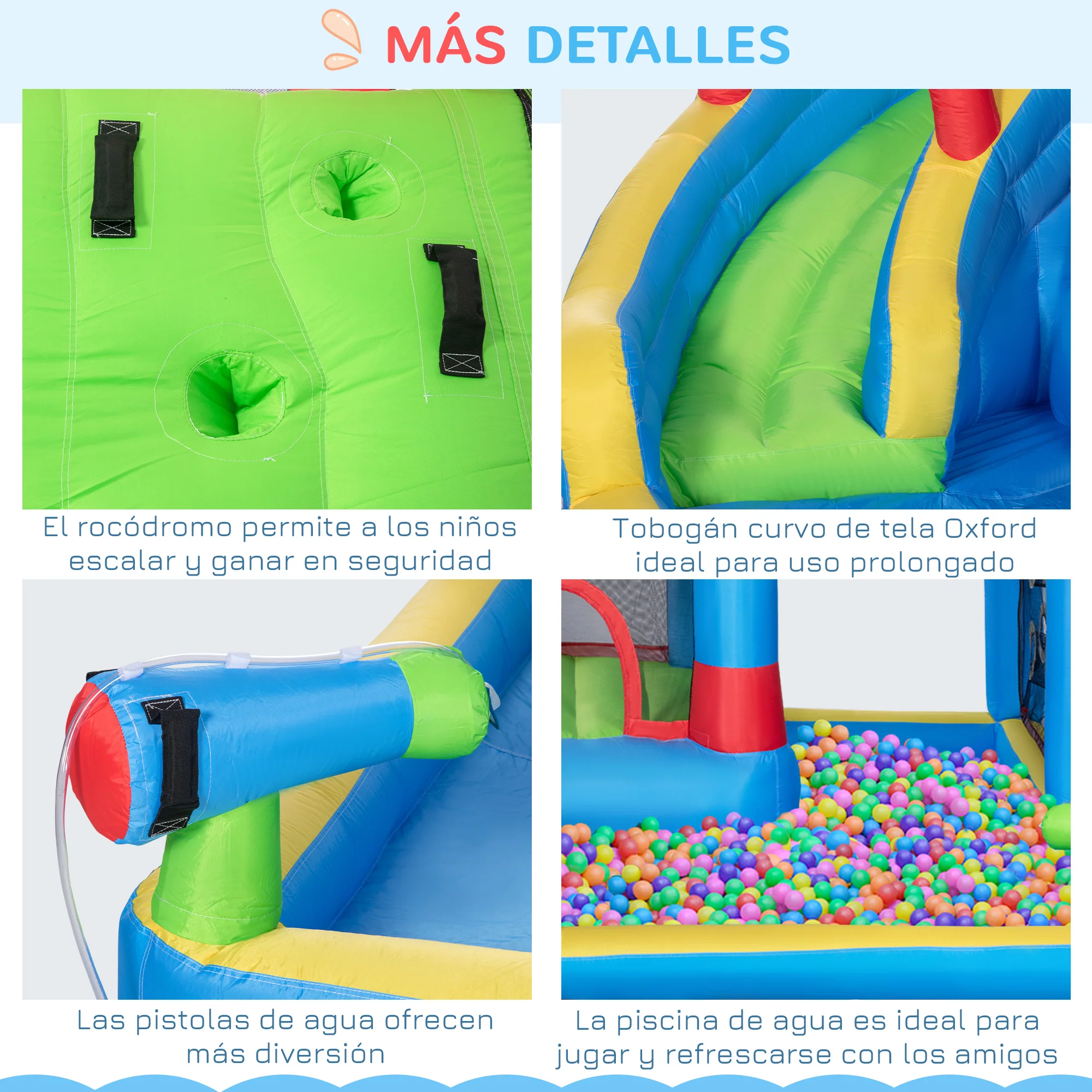 Outsunny Castillo Hinchable Para Niños Con Piscina 390x300x197 Cm Multicolor - Image 6