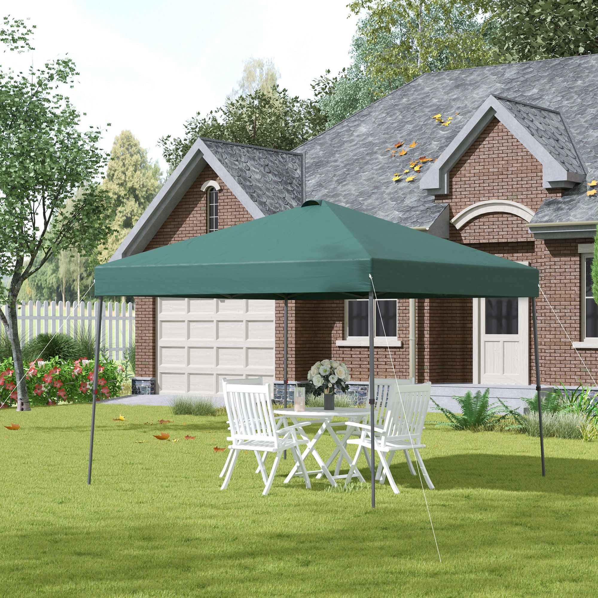 Outsunny Cenador Plegable 3x3m Jardín Con Bolsa De Transporte Con Ruedas Camping - Image 2