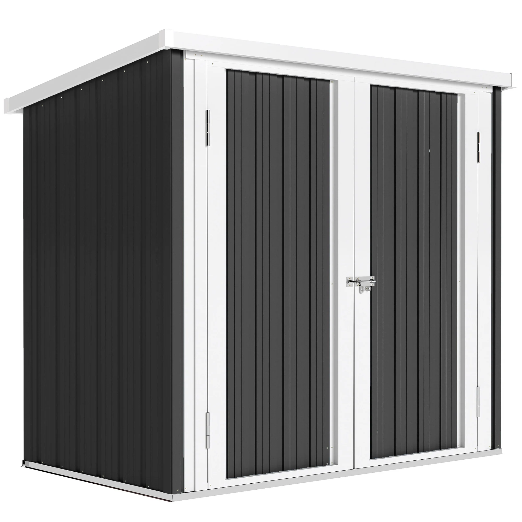 Outsunny Cobertizo De Jardín 1,26 M² 147x86x134 Cm 2 Puertas Y Cerradura Negro