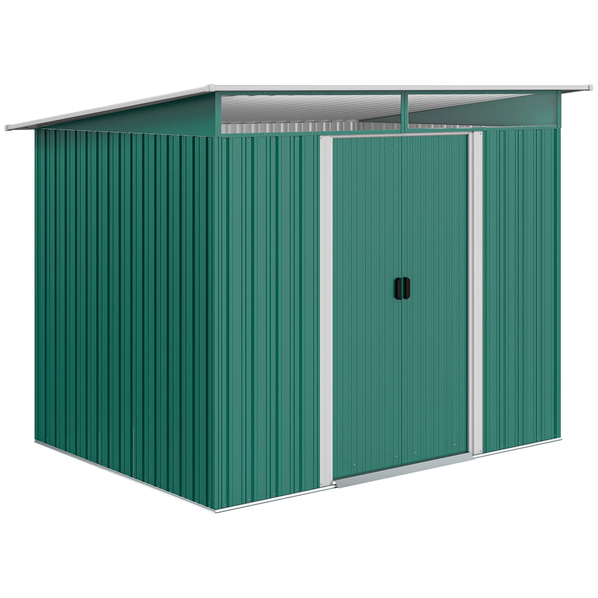 Outsunny Cobertizo De Jardín Exterior 4,5 M² 260x194x200 Cm Con 2 Puertas