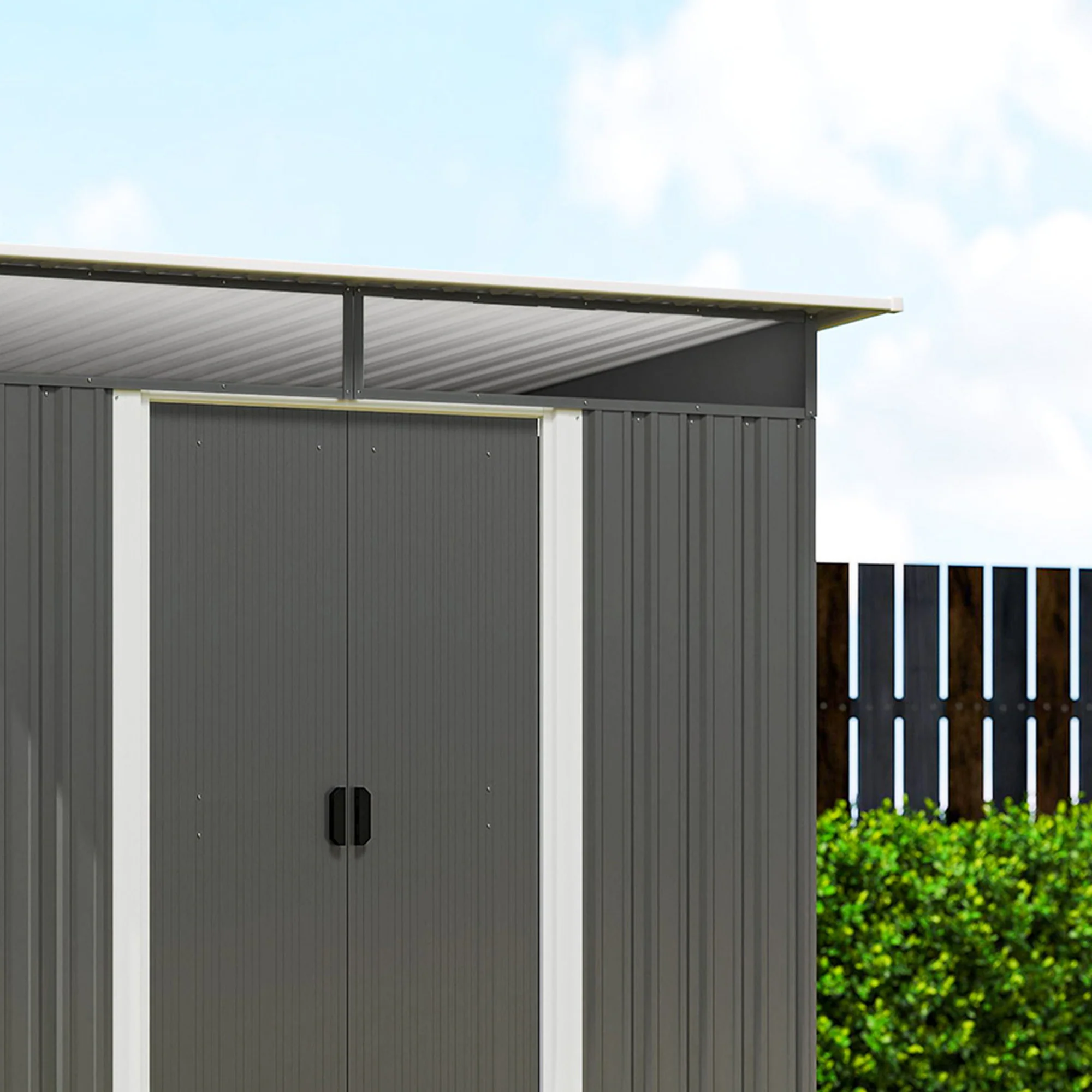 Outsunny Cobertizo De Jardín Exterior 4,5 M² 260x194x200 Cm Con 2 Puertas - Image 5