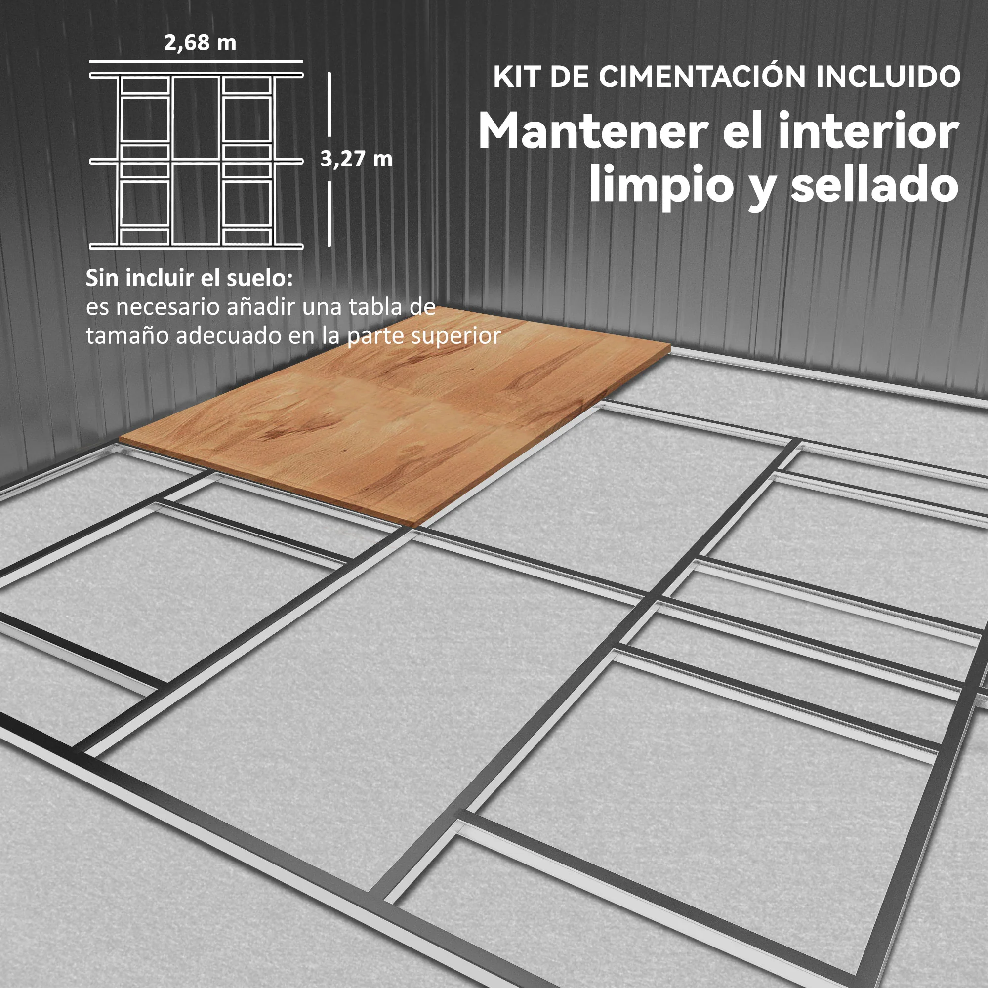 Outsunny Cobertizo Jardín 13,1 M² Para Almacenamiento De Herramientas Ocre - Image 6