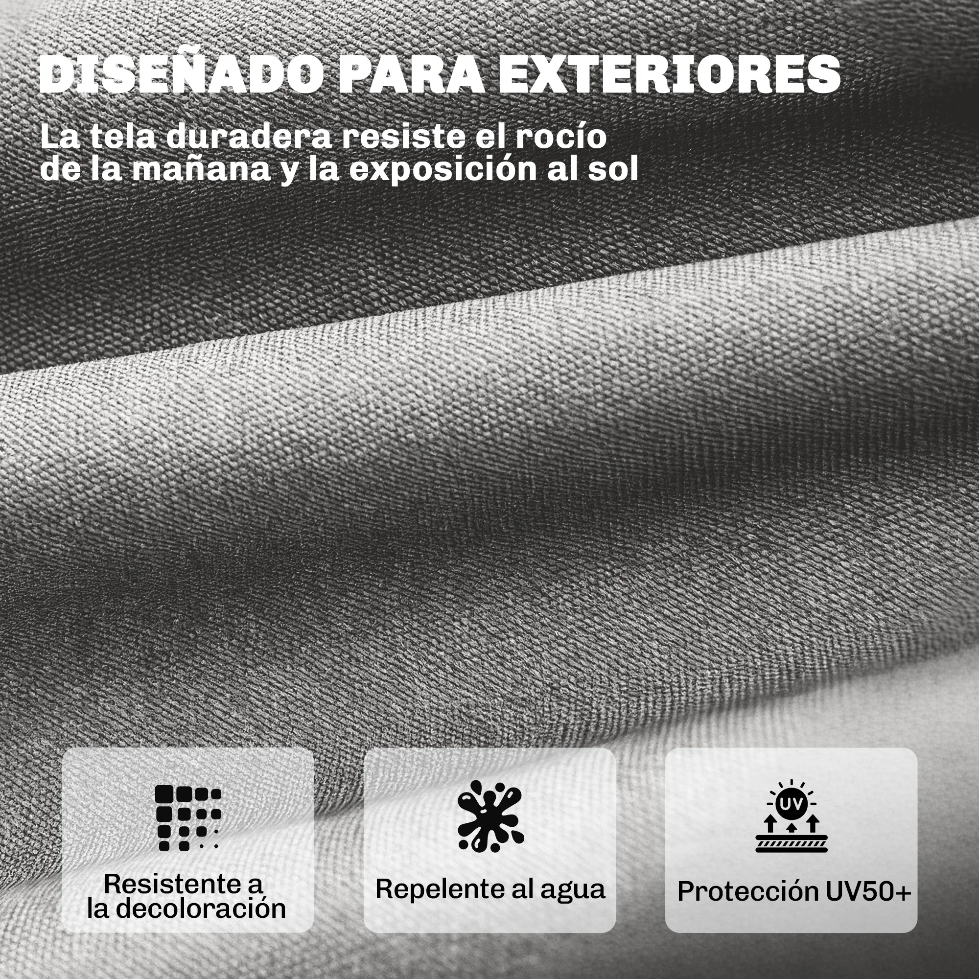 Outsunny Cojín Para Banco Y Tumbona Protección Uv50+ 198x65x13 Cm Gris Claro - Image 6