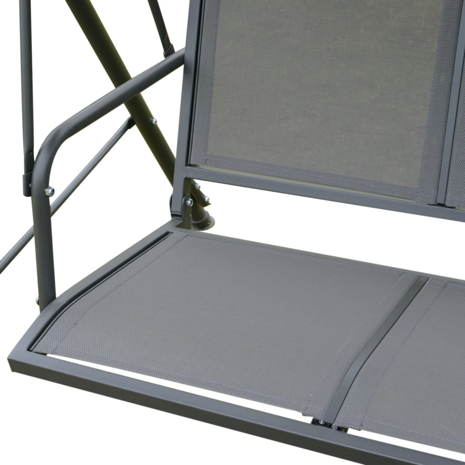 Outsunny Columpio Balancín De Jardín De 3 Plazas Con Techo Ajustable 175x118x159 Cm Gris - Image 4