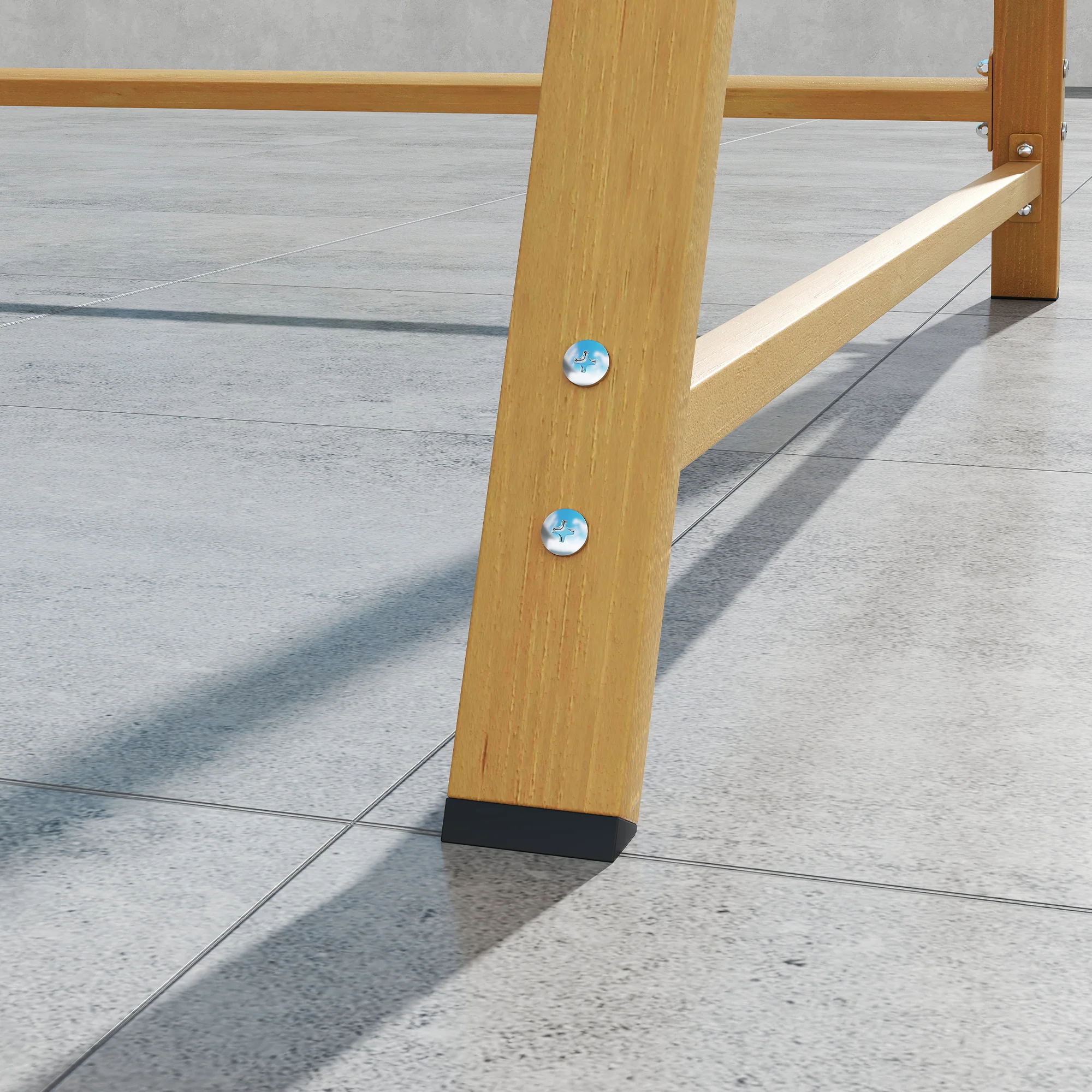 Outsunny Columpio De Jardín De 2 Plazas Con Toldo Ajustable Natural Y Beige - Image 5