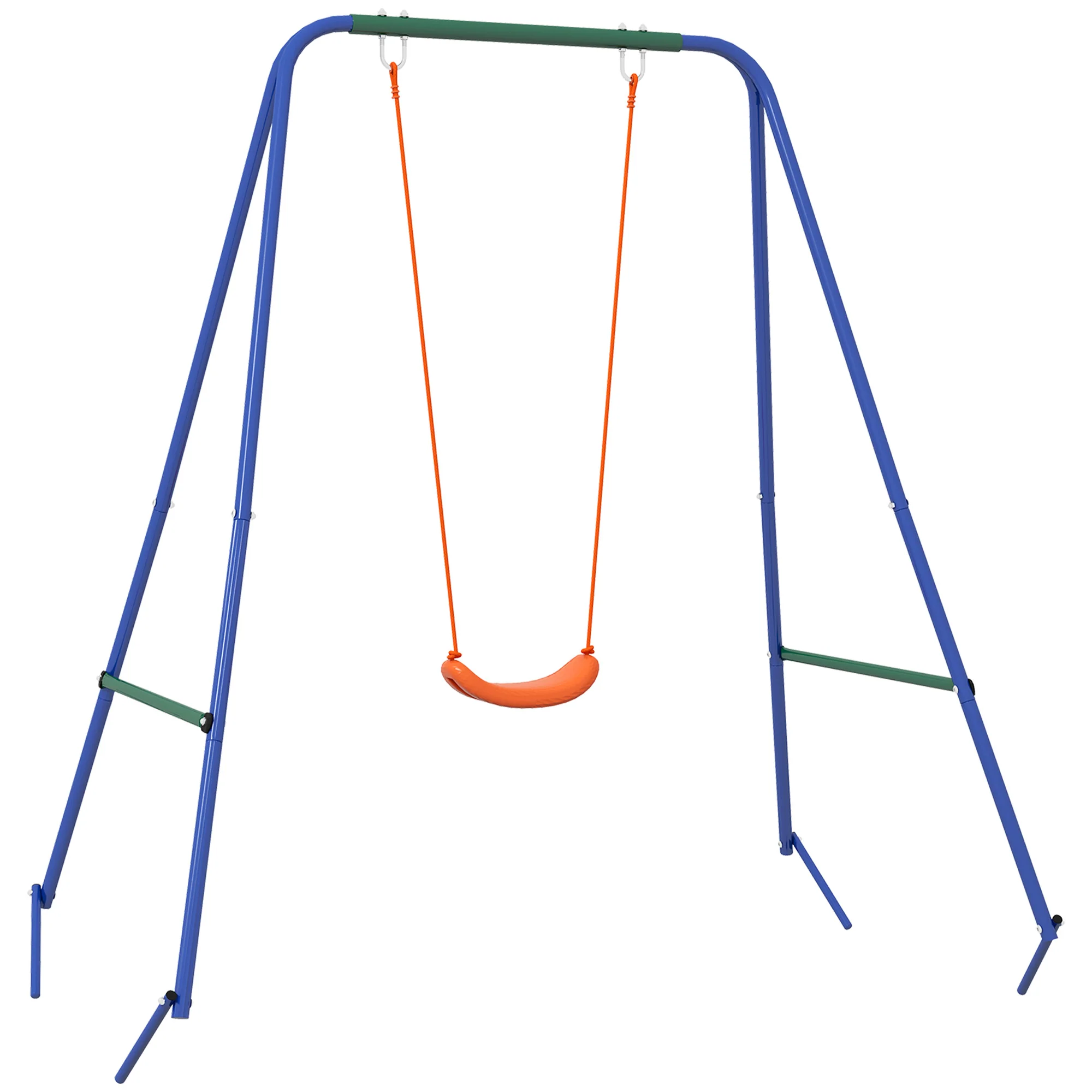 Outsunny Columpio Infantil Con Cinturón De Seguridad 180x160x182 Cm Naranja