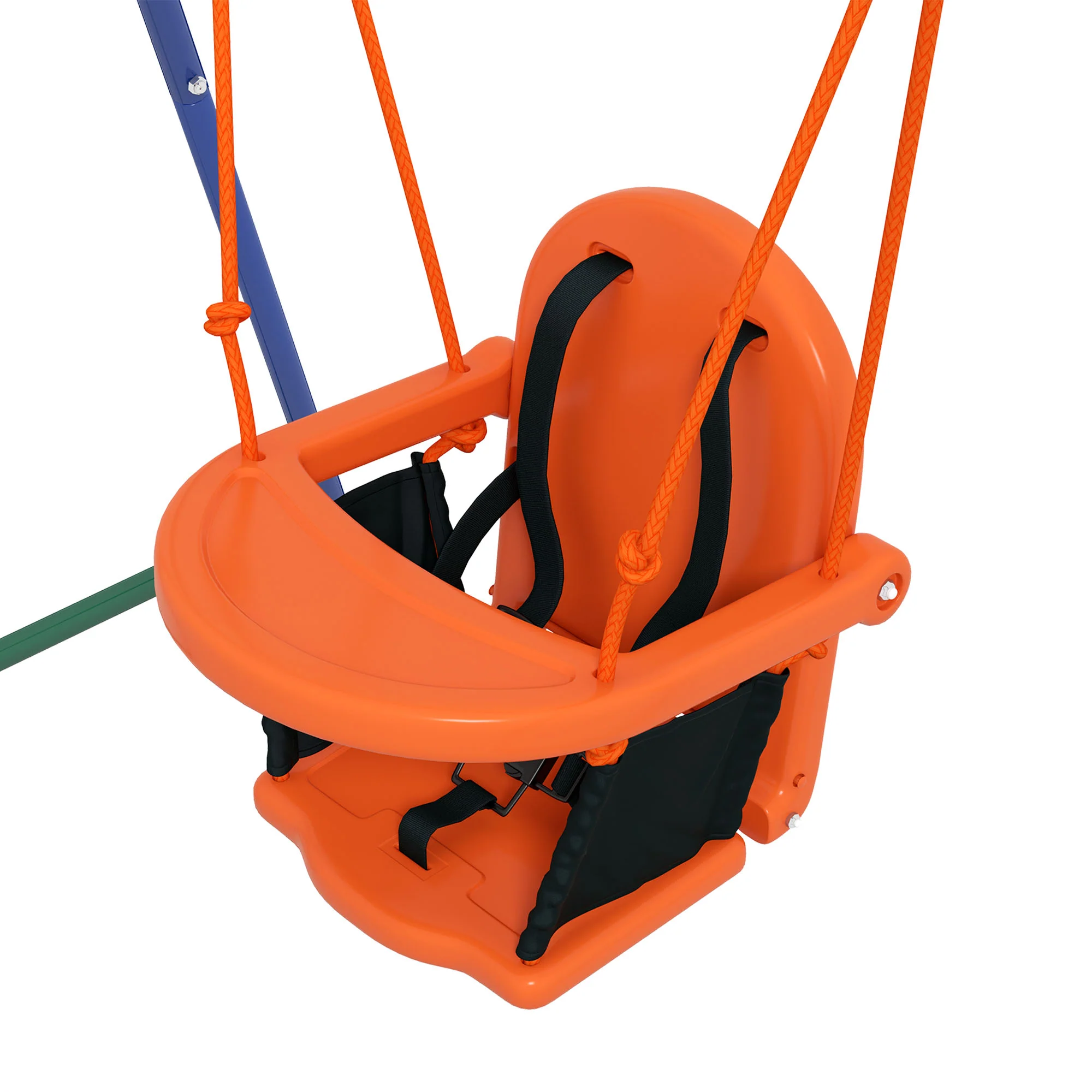 Outsunny Columpio Infantil Con Cinturón De Seguridad 180x160x182 Cm Naranja - Image 4