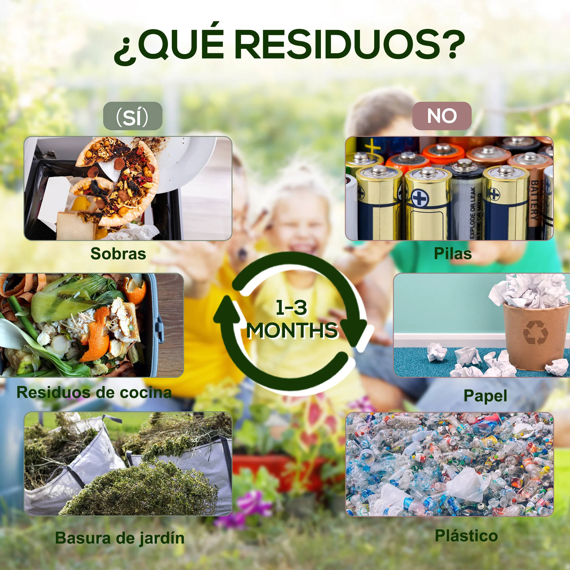 Outsunny Compostador Giratorio De 65l Doble Cámara 60x49x77 Cm Negro - Image 6