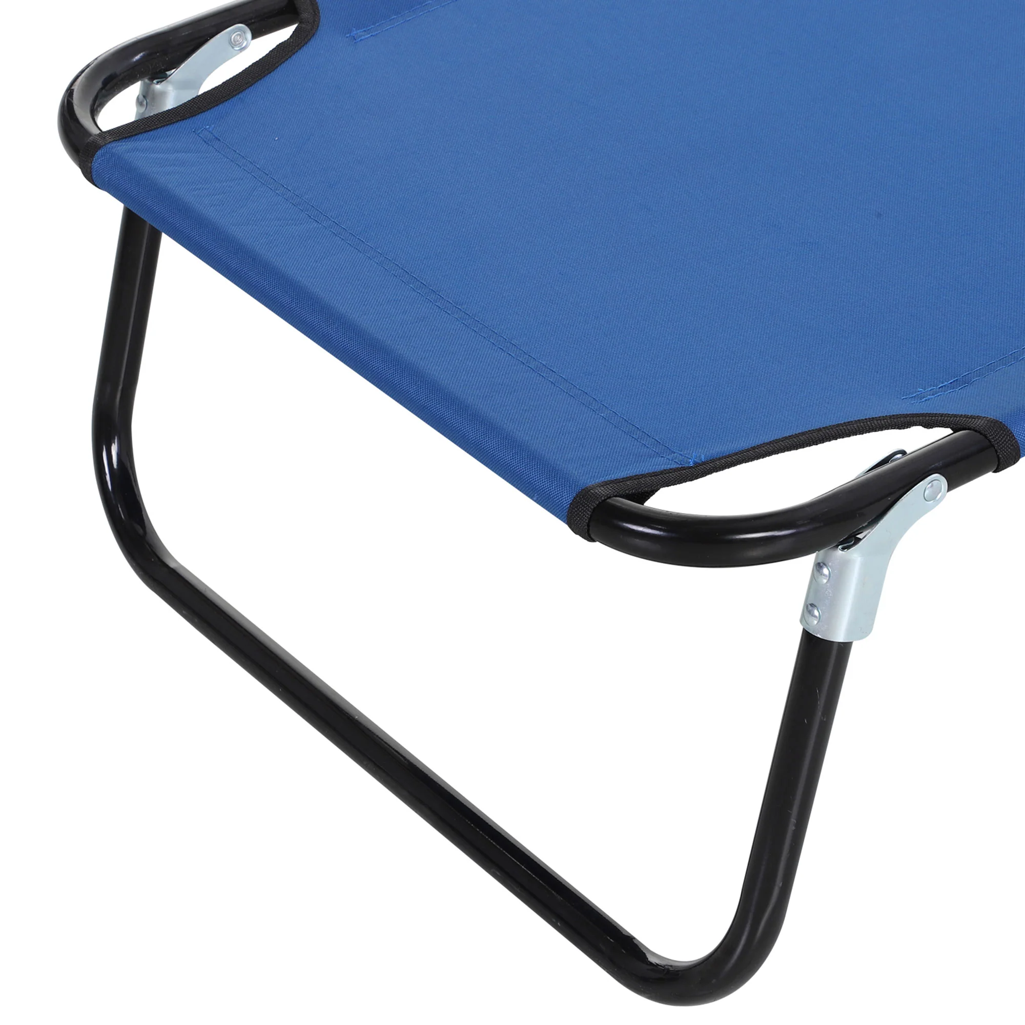 Outsunny Conjunto De 2 Tumbonas Plegables Con Respaldo 188x56x28 Cm Azul - Image 5