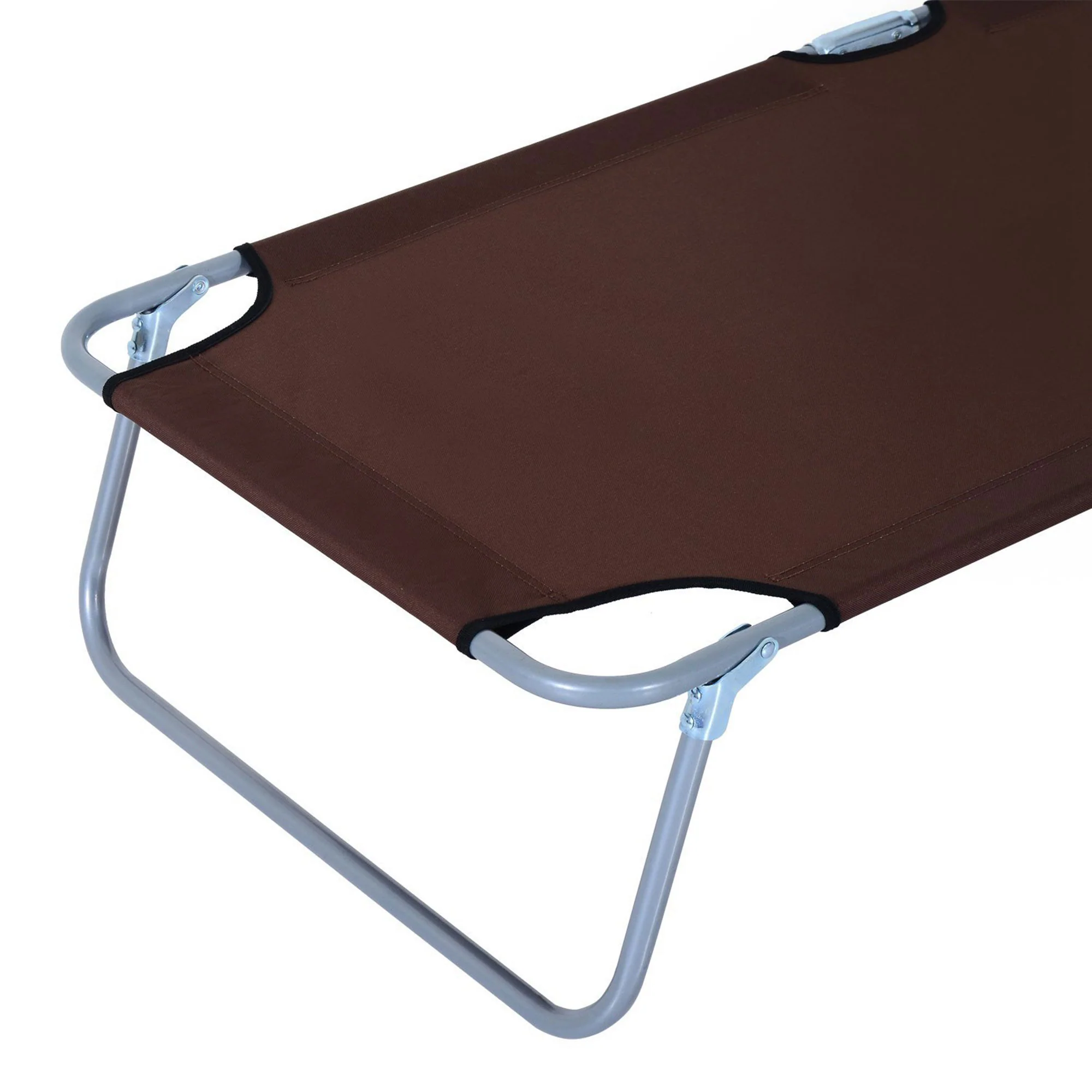 Outsunny Conjunto De 2 Tumbonas Plegables Con Toldo 187x58x36 Cm Marrón - Image 5