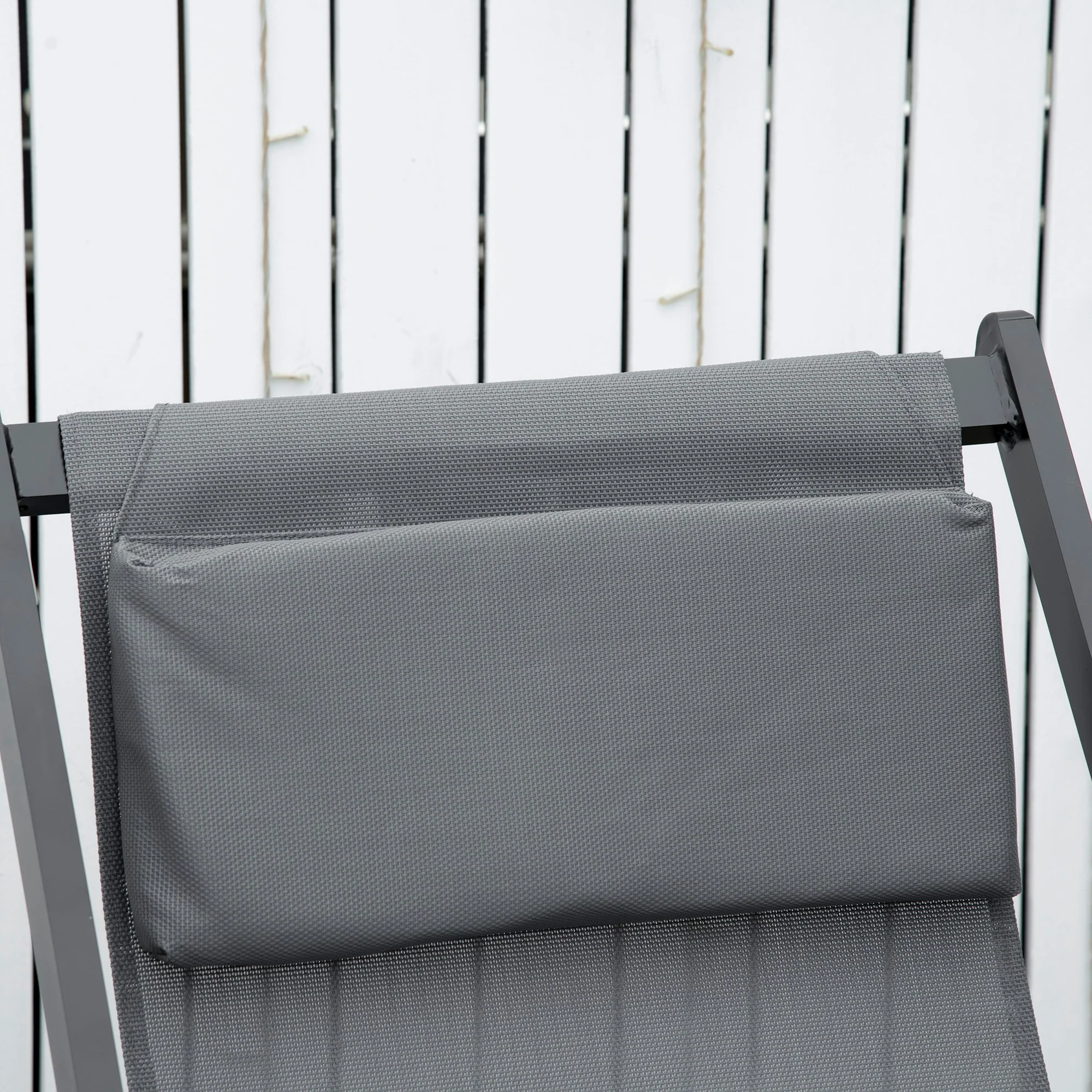 Outsunny Conjunto De 2 Tumbonas Plegables De Aluminio 58x96,5x91,5 Cm Gris - Image 4