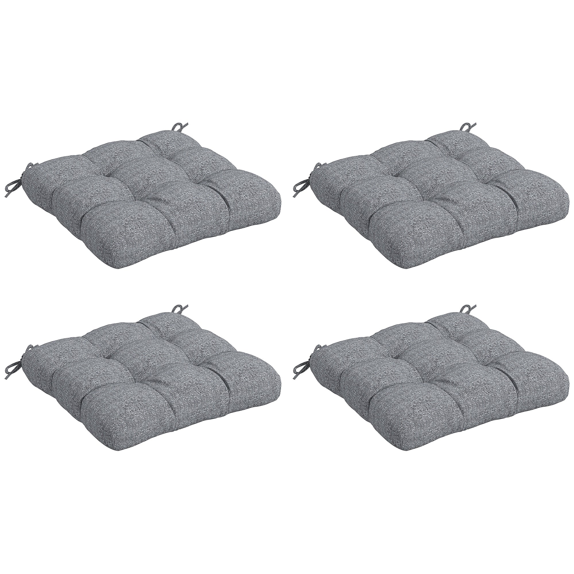 Outsunny Conjunto De Cojines Para Sillas De Comedor 48x48x10 Cm Gris
