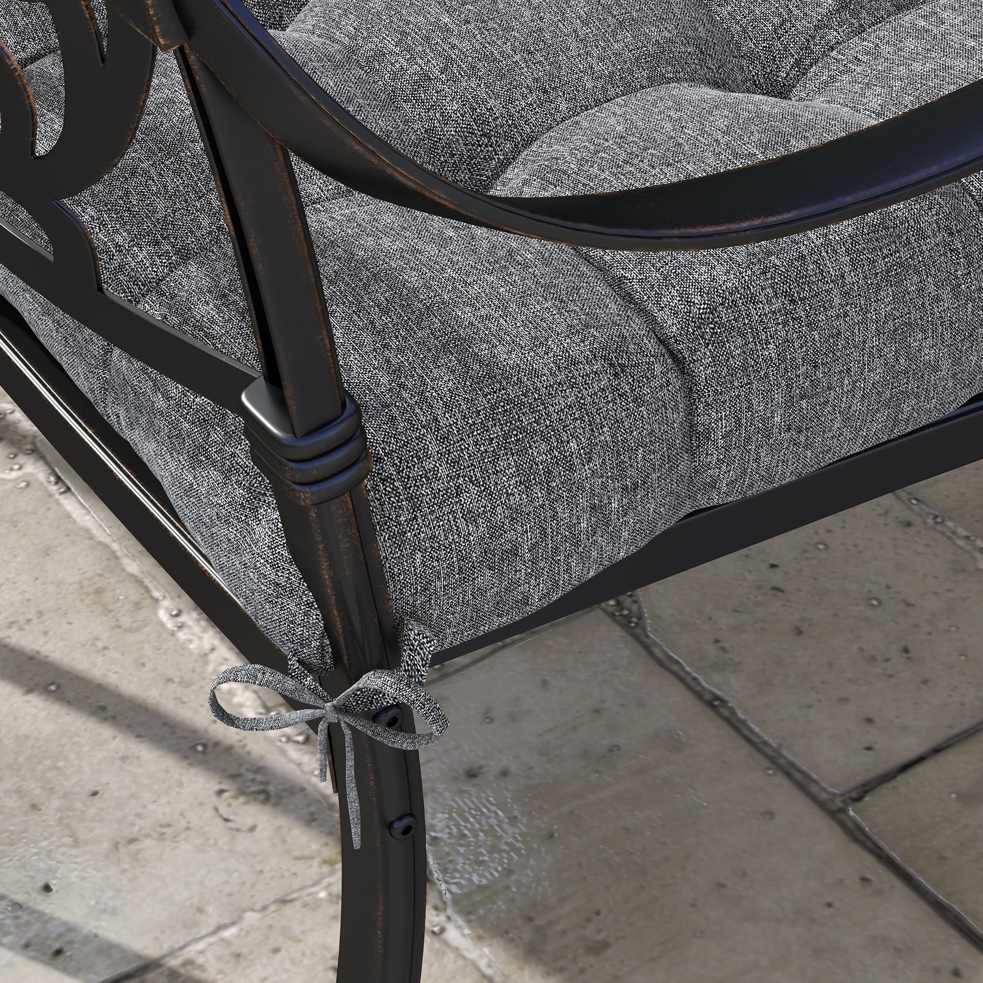 Outsunny Conjunto De Cojines Para Sillas De Comedor 48x48x10 Cm Gris - Image 5