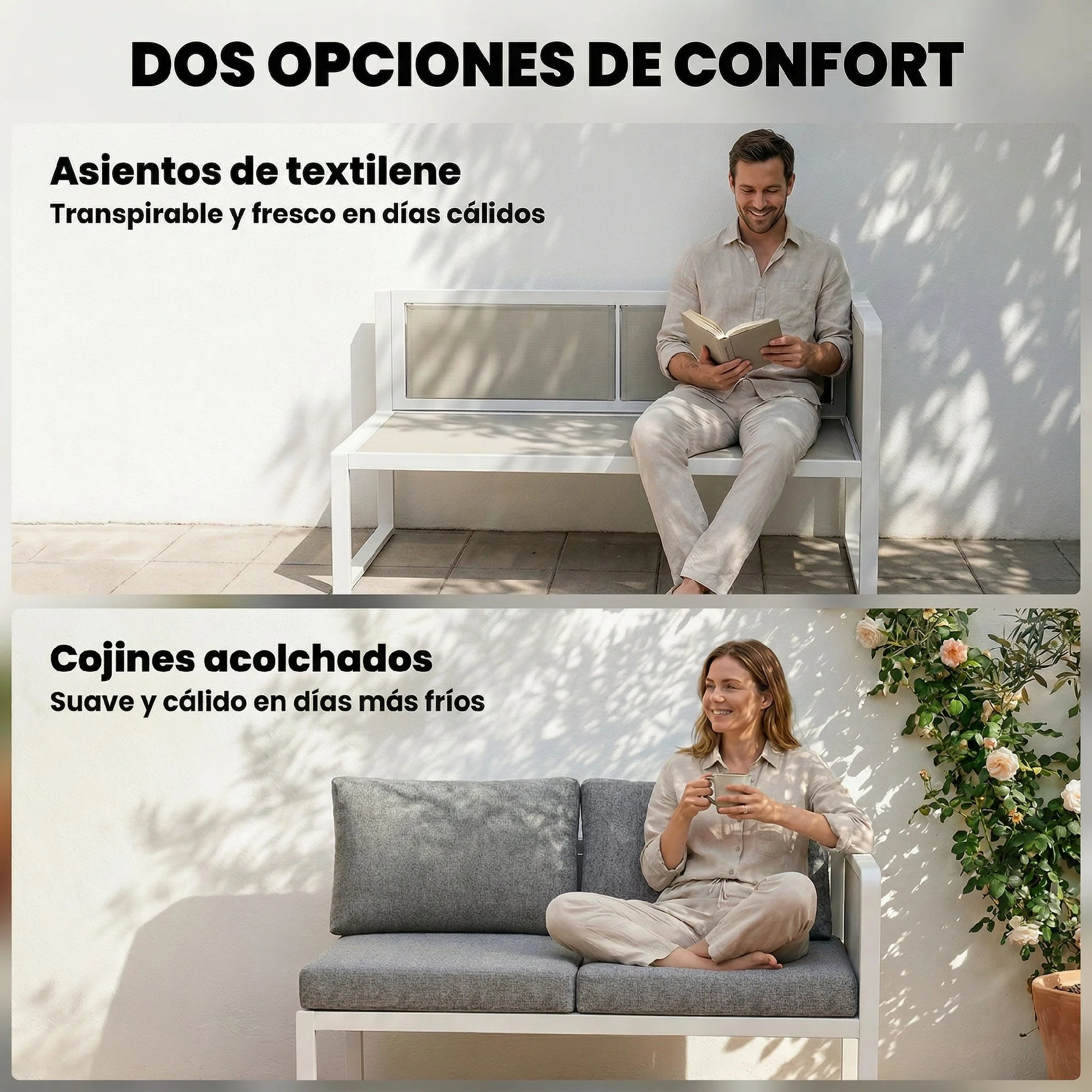 Outsunny Conjunto De Jardín Exterior De 4 Piezas En Forma De L Con Cojines Gris - Image 6