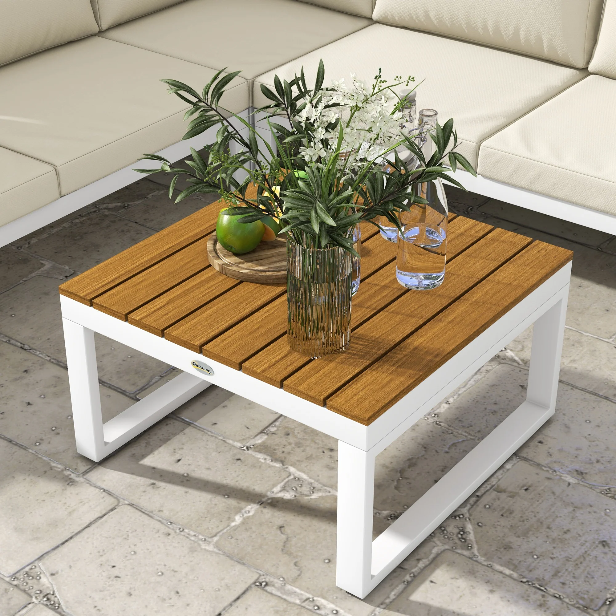 Outsunny Conjunto De Muebles De Jardín 4 Piezas Incluye 3 Sofás Crema - Image 4