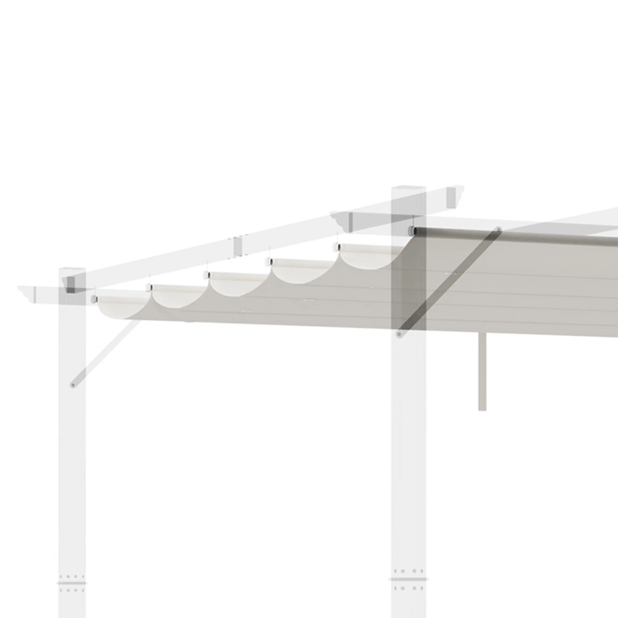 Outsunny Cubierta Para Pérgola Retráctil 2,5x2,55m Para Marco De 3x3 M Crema - Image 5