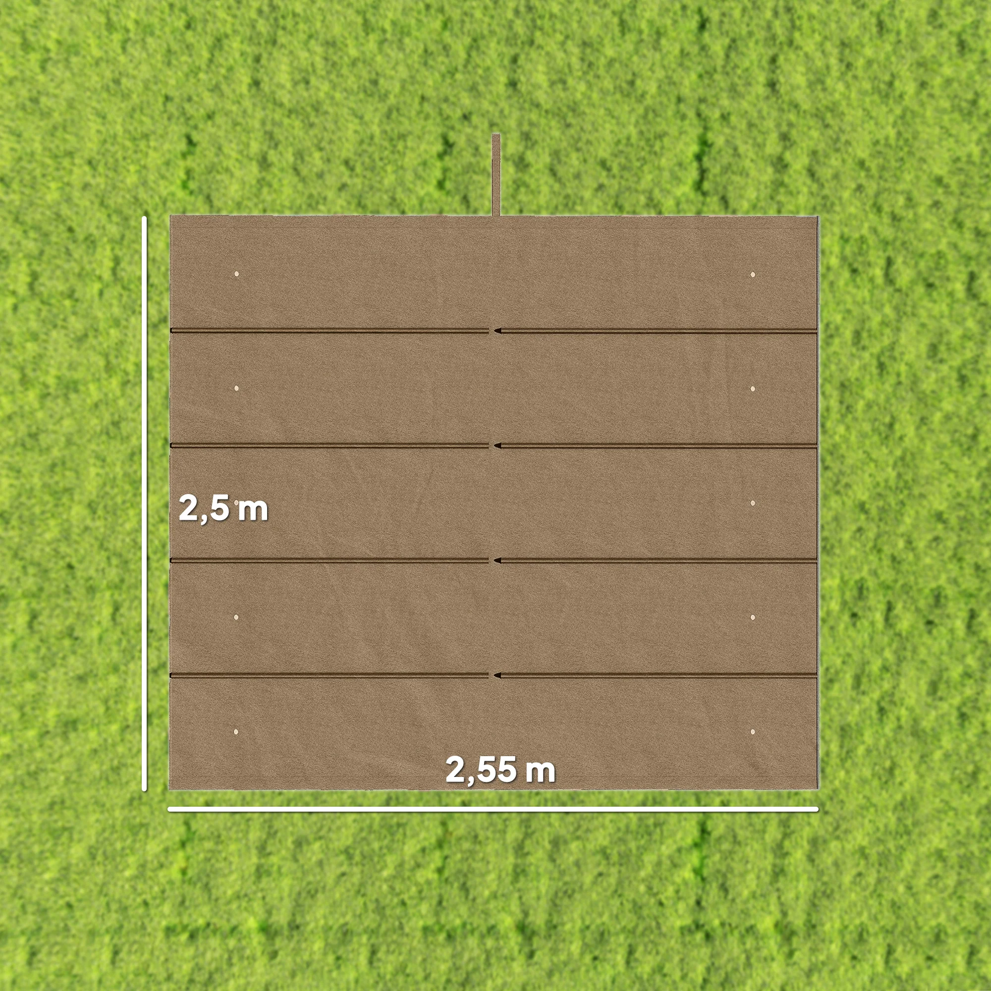 Outsunny Cubierta Para Pérgola Retráctil 2,5x2,55m Para Marco De 3x3 M Pardo - Image 3