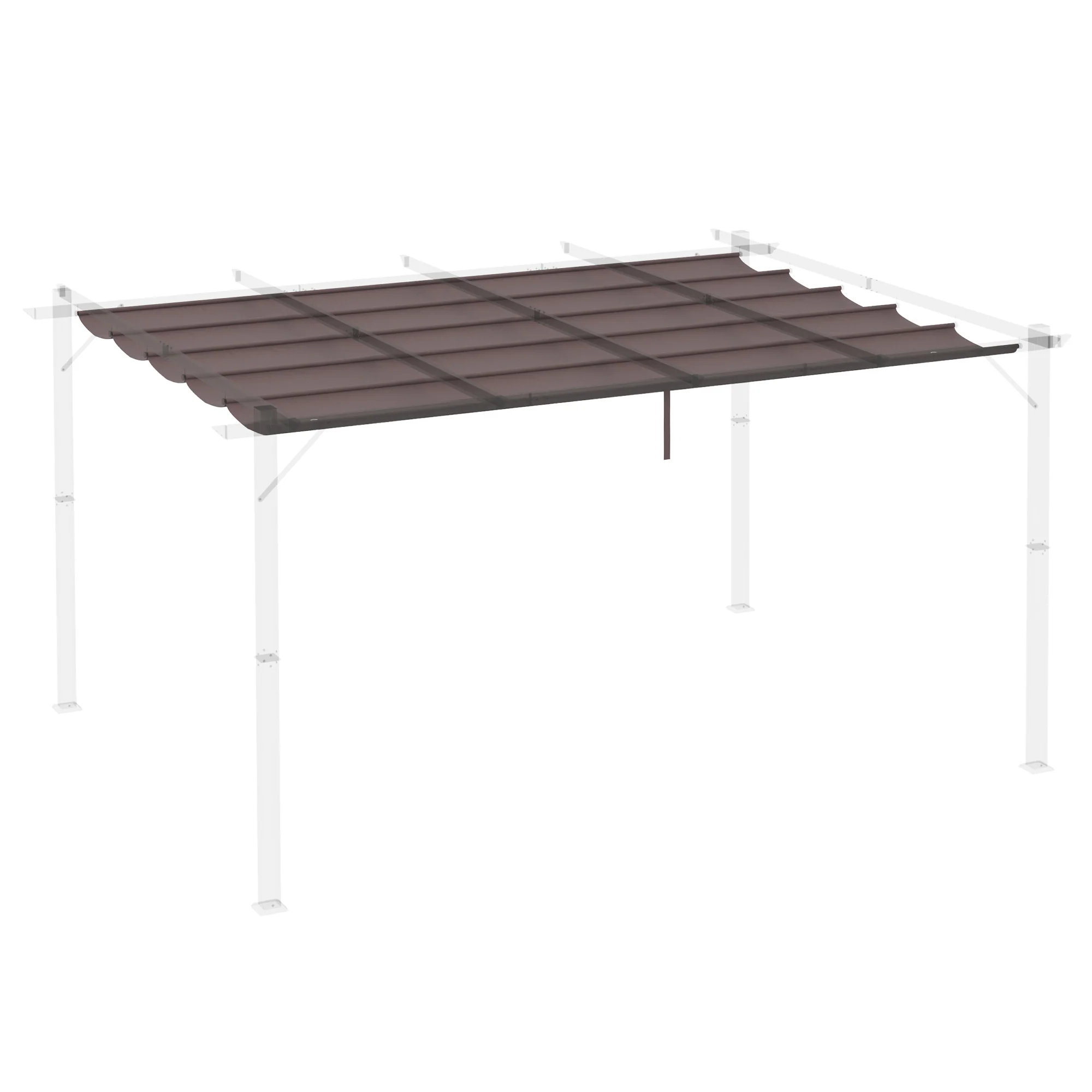 Outsunny Cubierta Para Pérgola Retráctil 3,5x2,6 M Para Marco De 4x3 M Café - Image 4