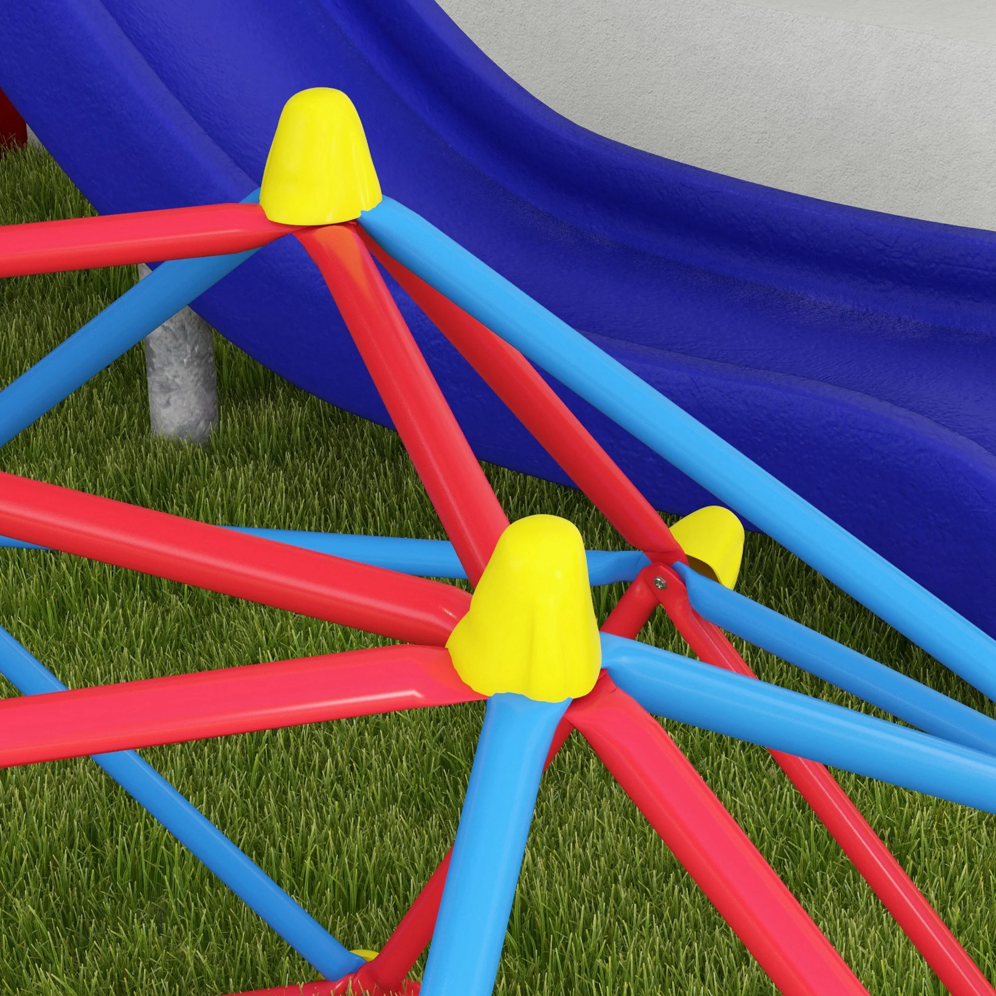 Outsunny Cúpula De Escalada Para Niños De 3-8 Años Ø183x90 Cm Rojo Y Azul - Image 5
