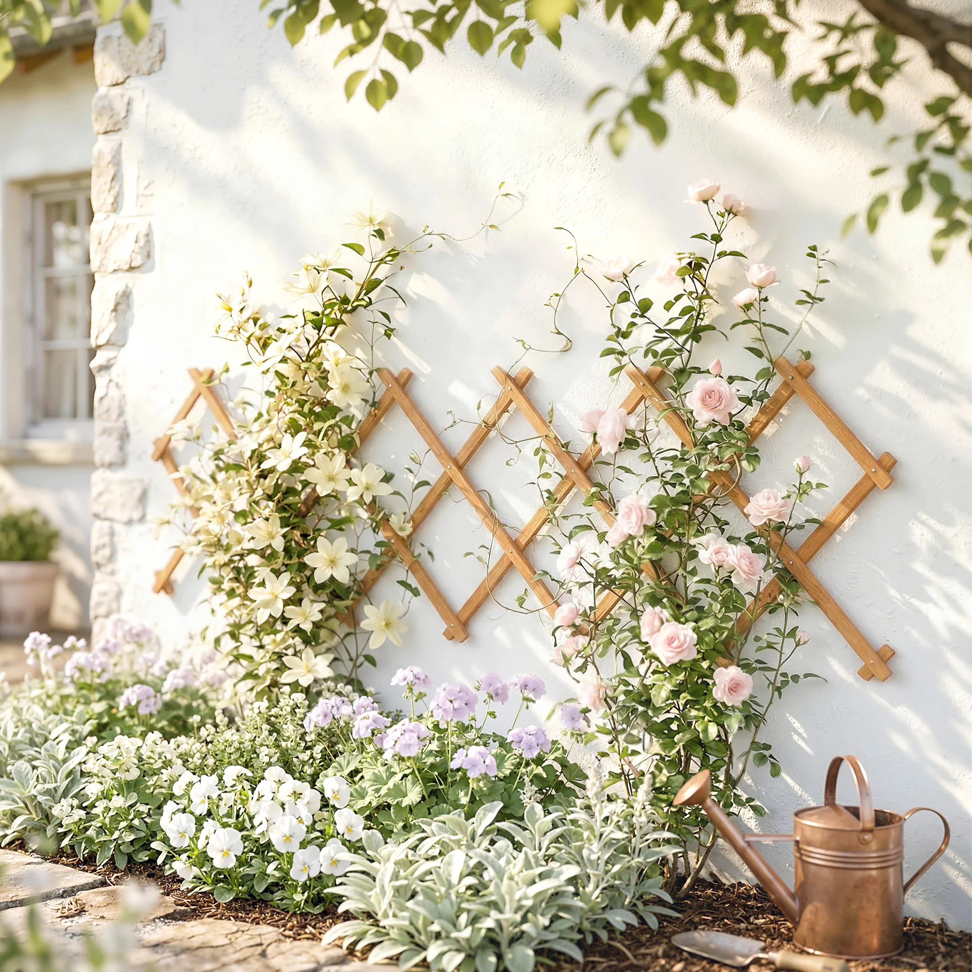 Outsunny Enrejado De Jardín De Madera Extensible 180x60 Cm Marrón Claro - Image 2