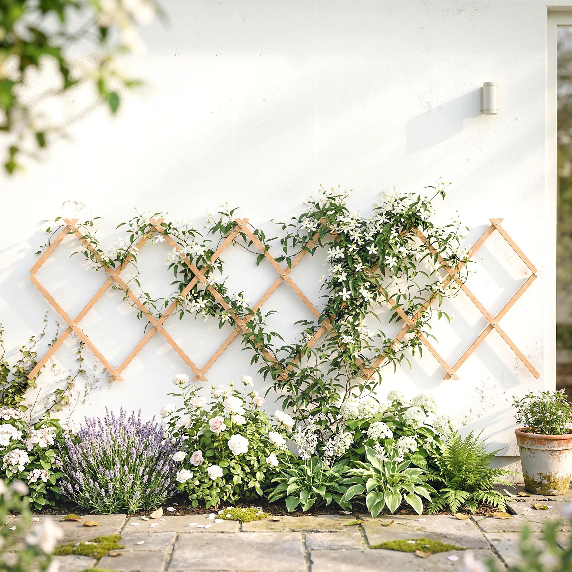 Outsunny Enrejado De Jardín De Madera Extensible 180x60 Cm Marrón Claro - Image 4