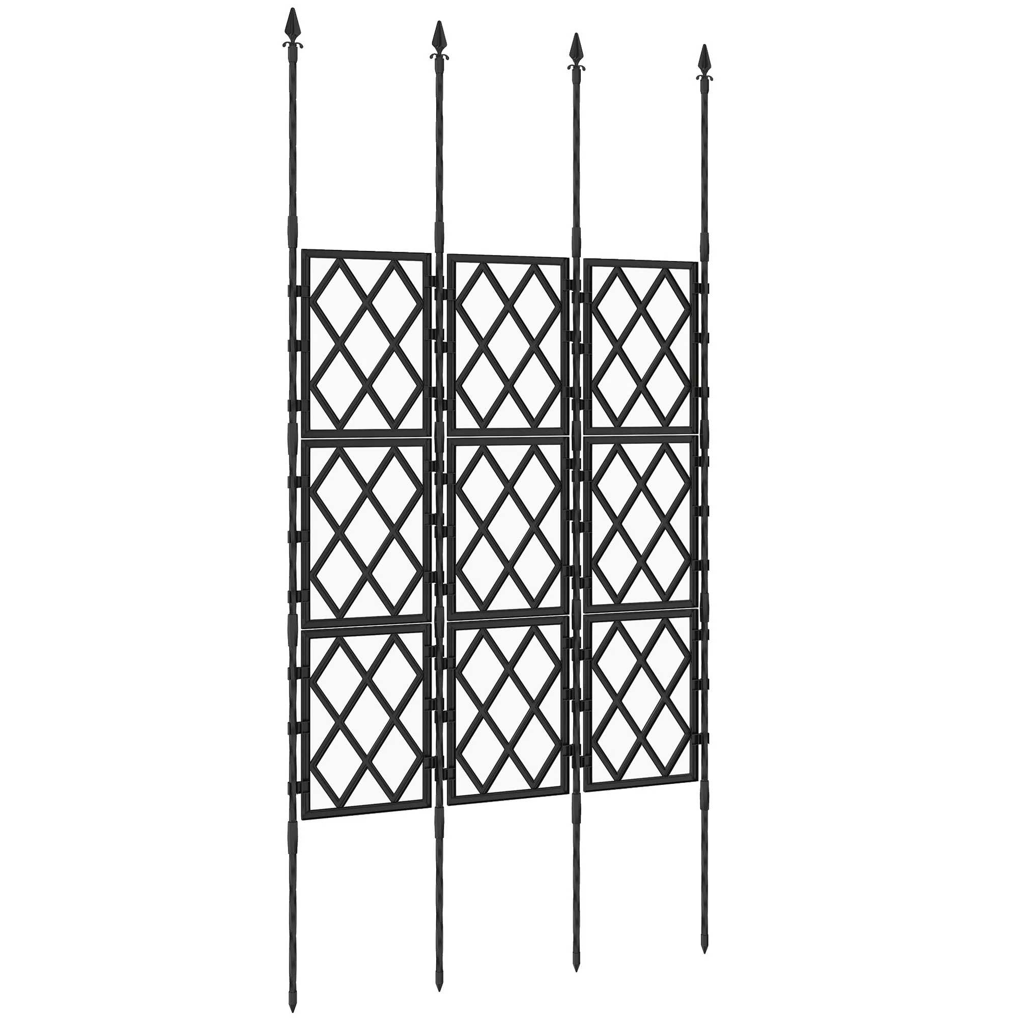 Outsunny Enrejado De Jardín Plegable Soporte Para Plantas Trepadoras 85x197 Cm