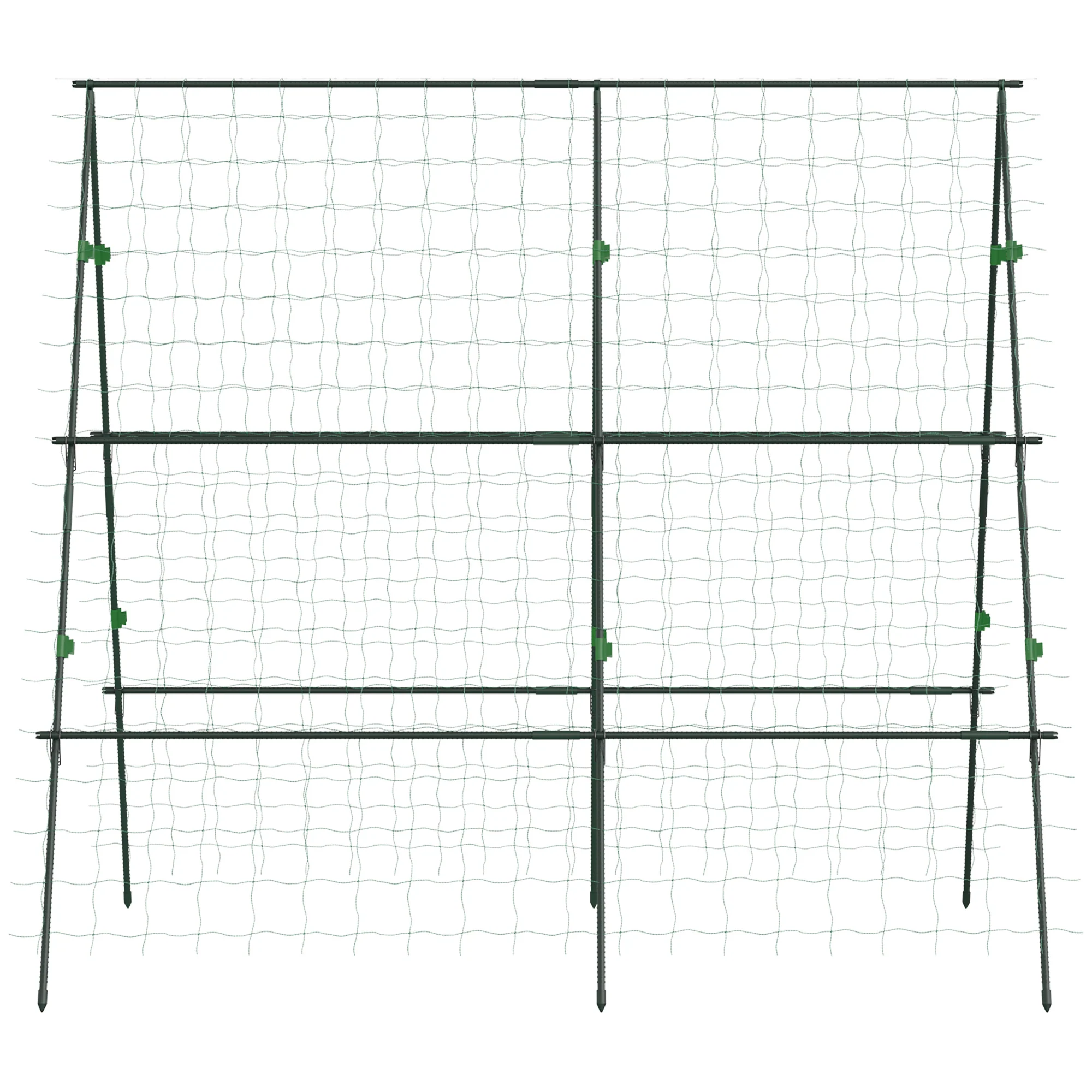 Outsunny Enrejado De Jardín Triángulo Con Marco De Acero 180x100x180 Cm Verde - Image 4