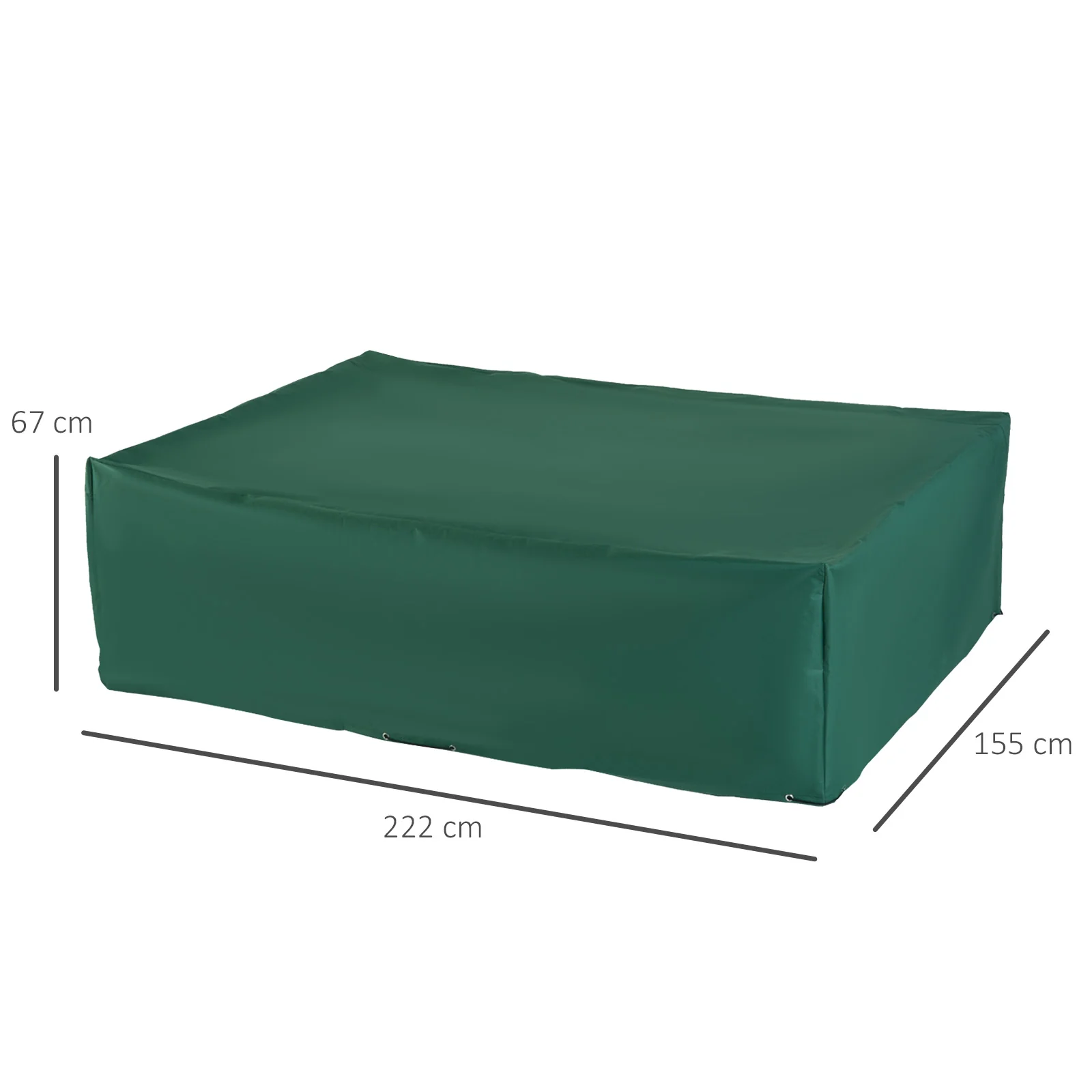 Outsunny Funda Para Muebles De Jardín Exterior Impermeable 222x155x67 Cm Verde - Image 3