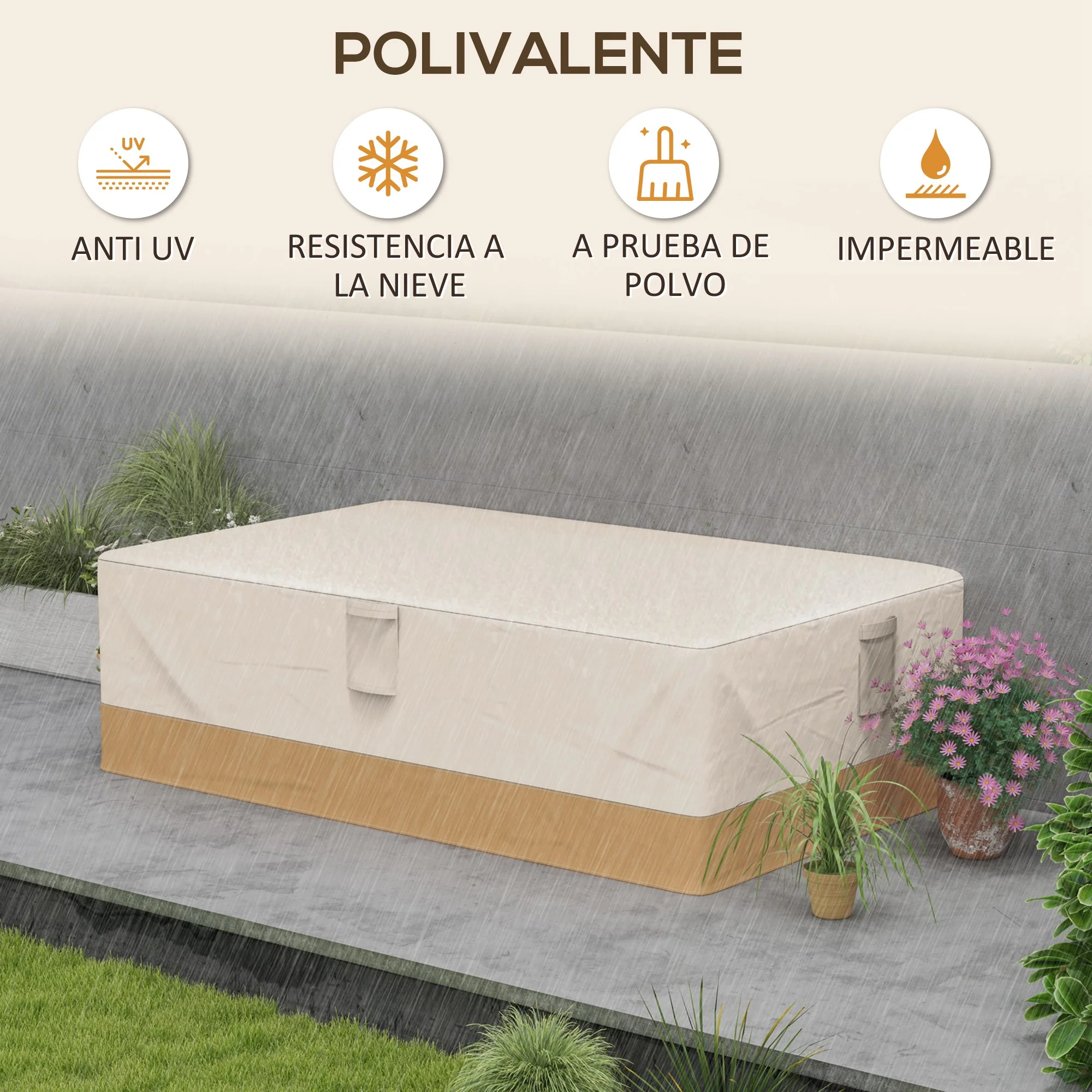 Outsunny Funda Protectora Para Muebles De Jardín Tela Oxford 600d Impermeable - Image 6