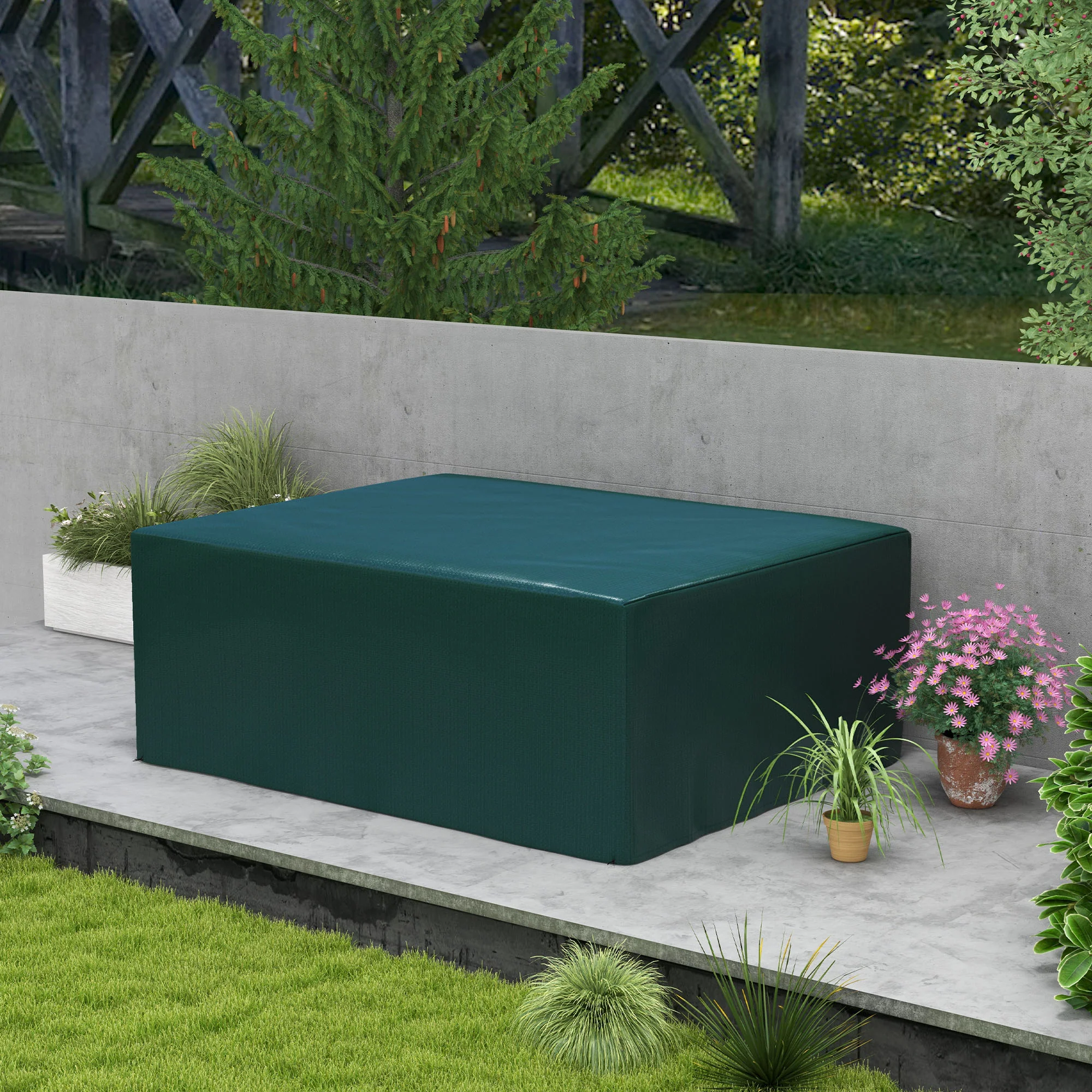 Outsunny Funda Protectora Para Muebles Rectangular 235x190x90 Cm Verde - Image 2