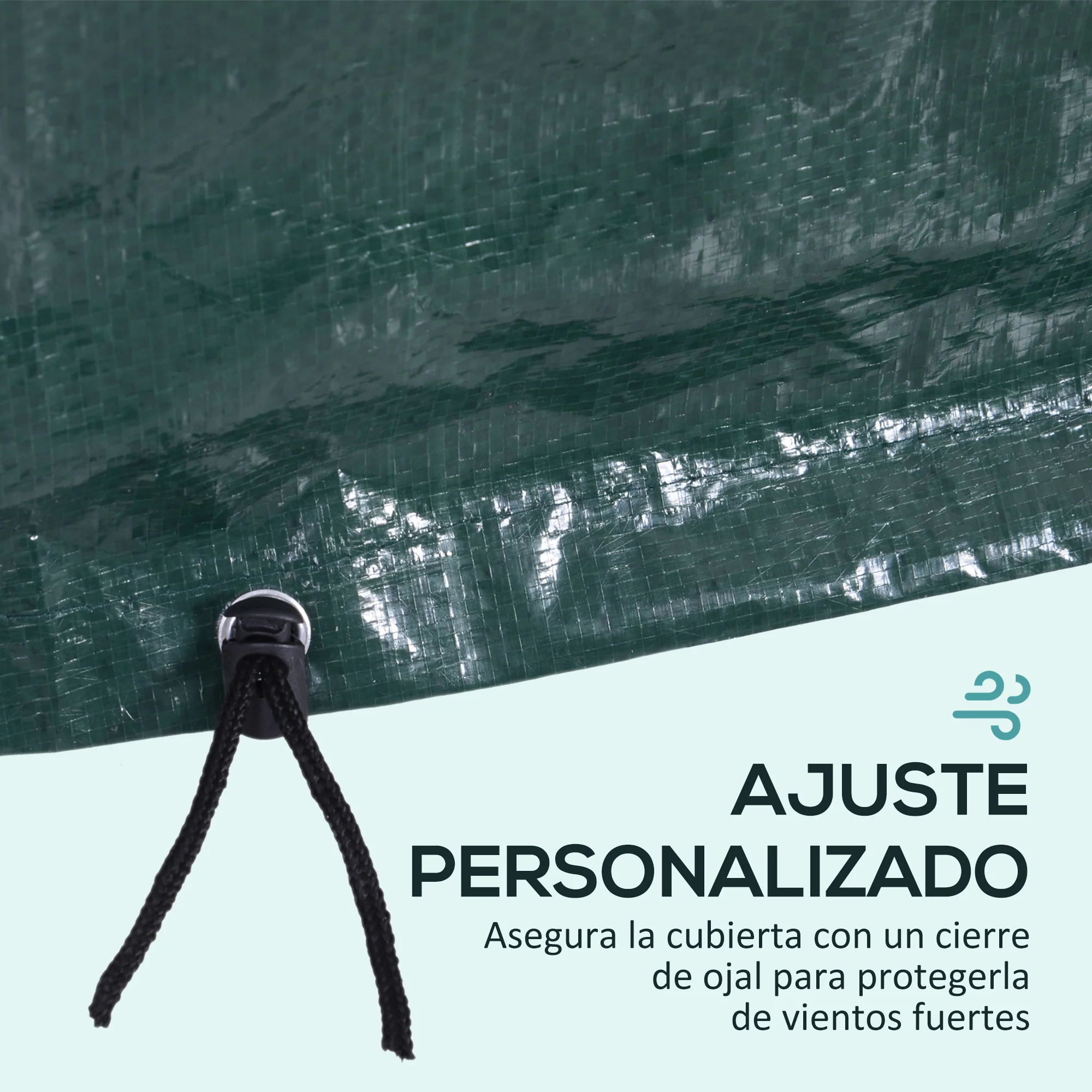 Outsunny Funda Protectora Para Muebles Rectangular 235x190x90 Cm Verde - Image 6