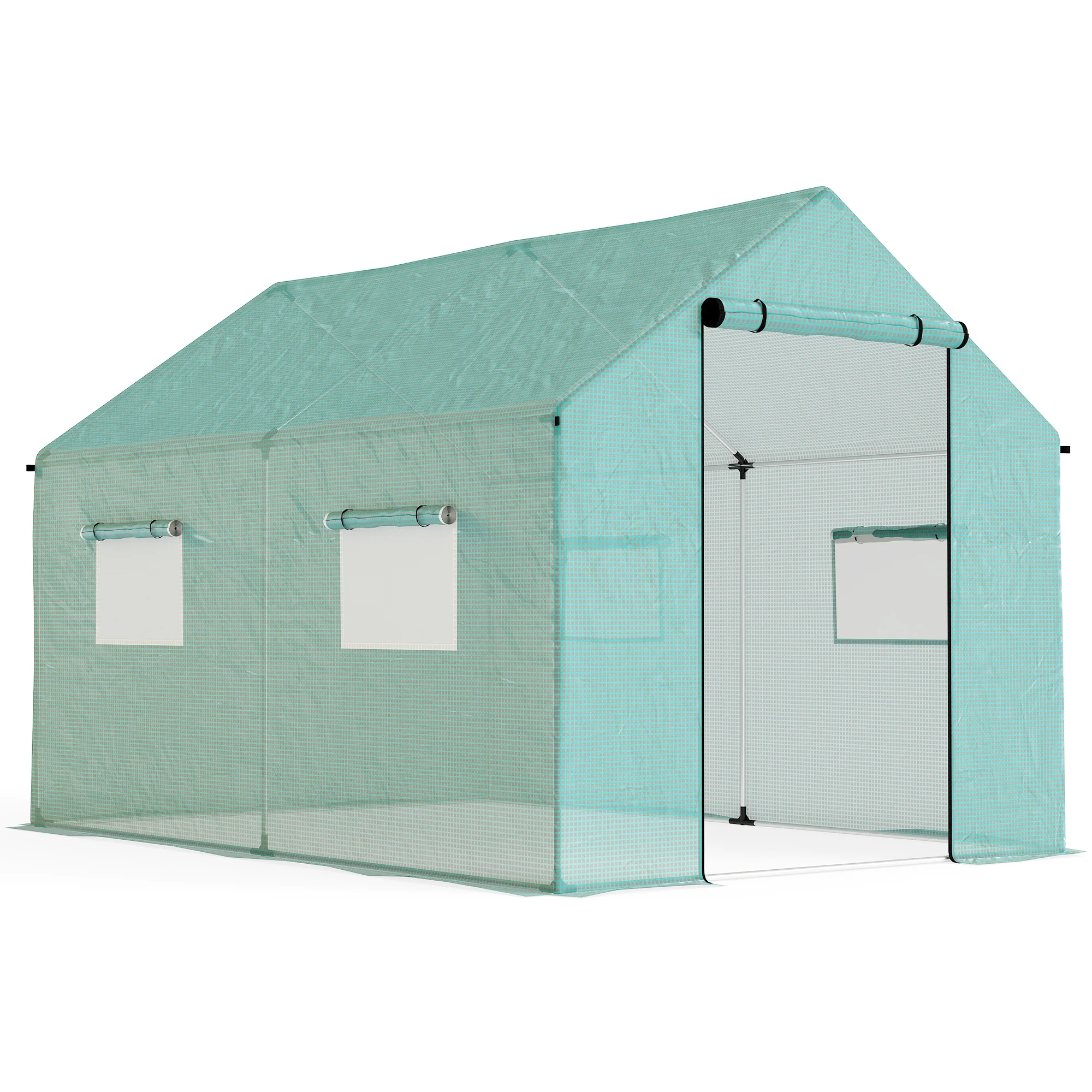 Outsunny Invernadero De Exterior 2x3x2 M Con 4 Ventanas De Malla Verde