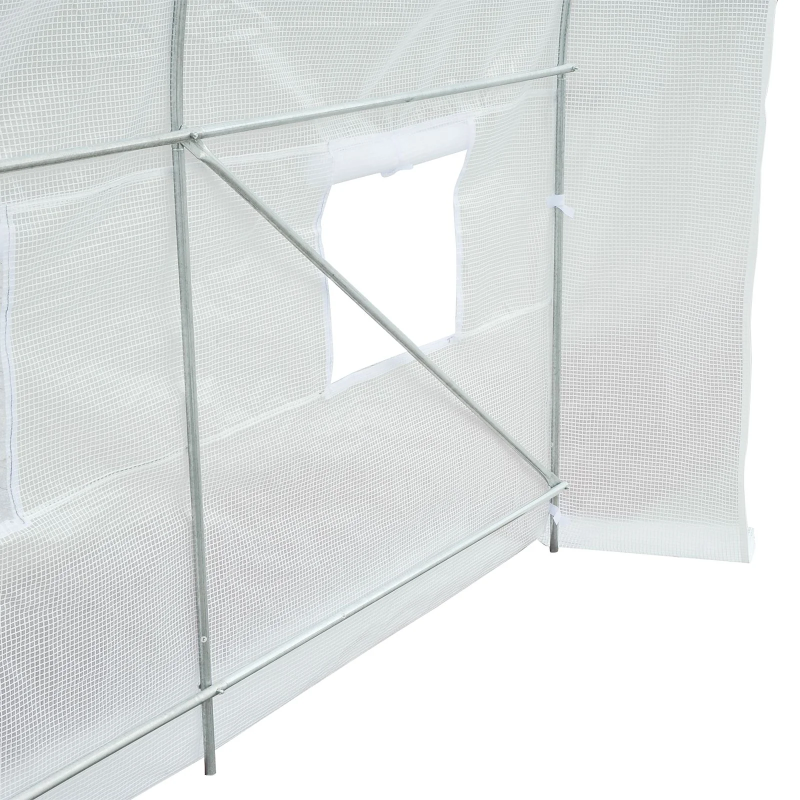 Outsunny Invernadero De Exterior 3,5x2x2 M Con 6 Ventanas De Malla Blanco - Image 4