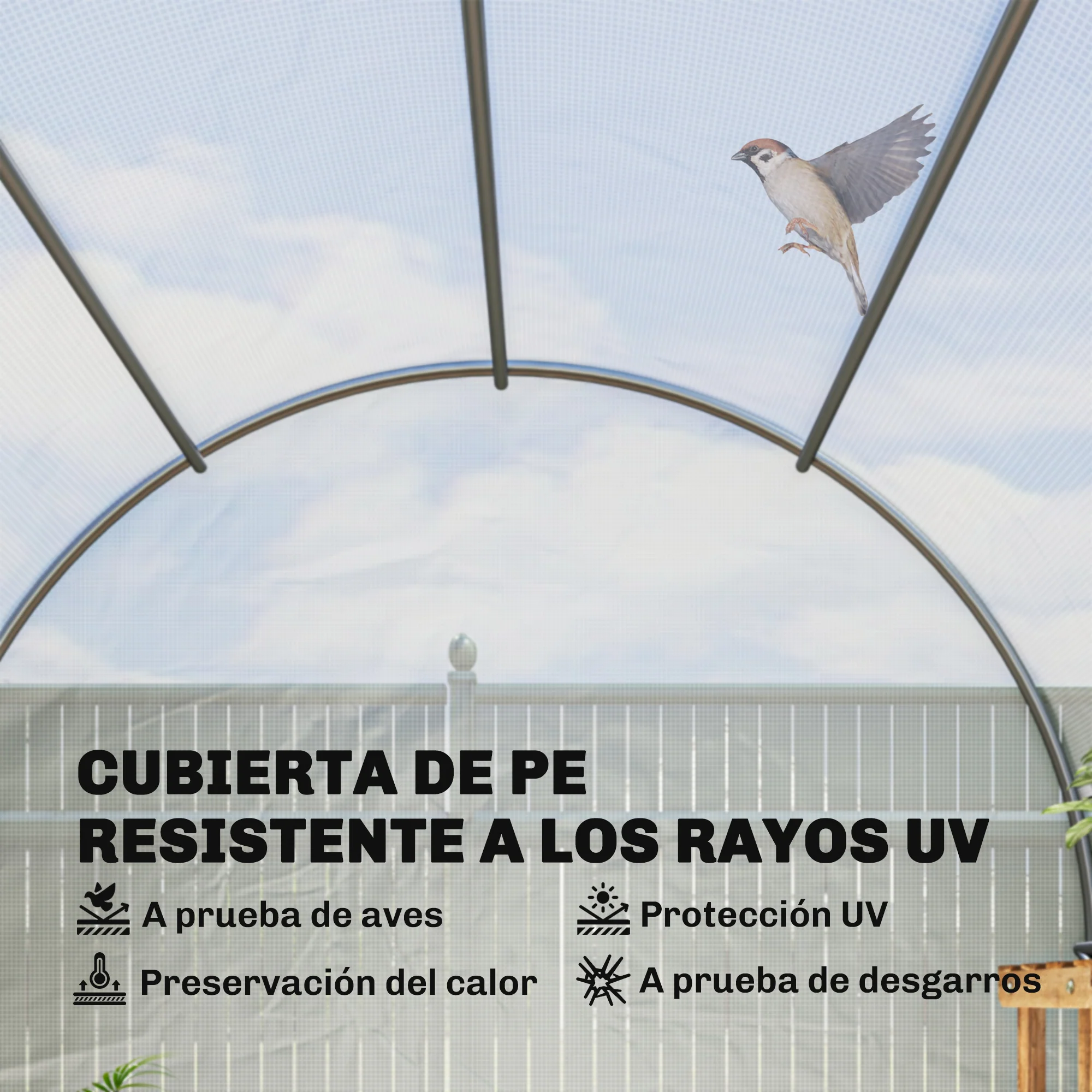 Outsunny Invernadero De Exterior 3,5x2x2 M Con 6 Ventanas De Malla Blanco - Image 6