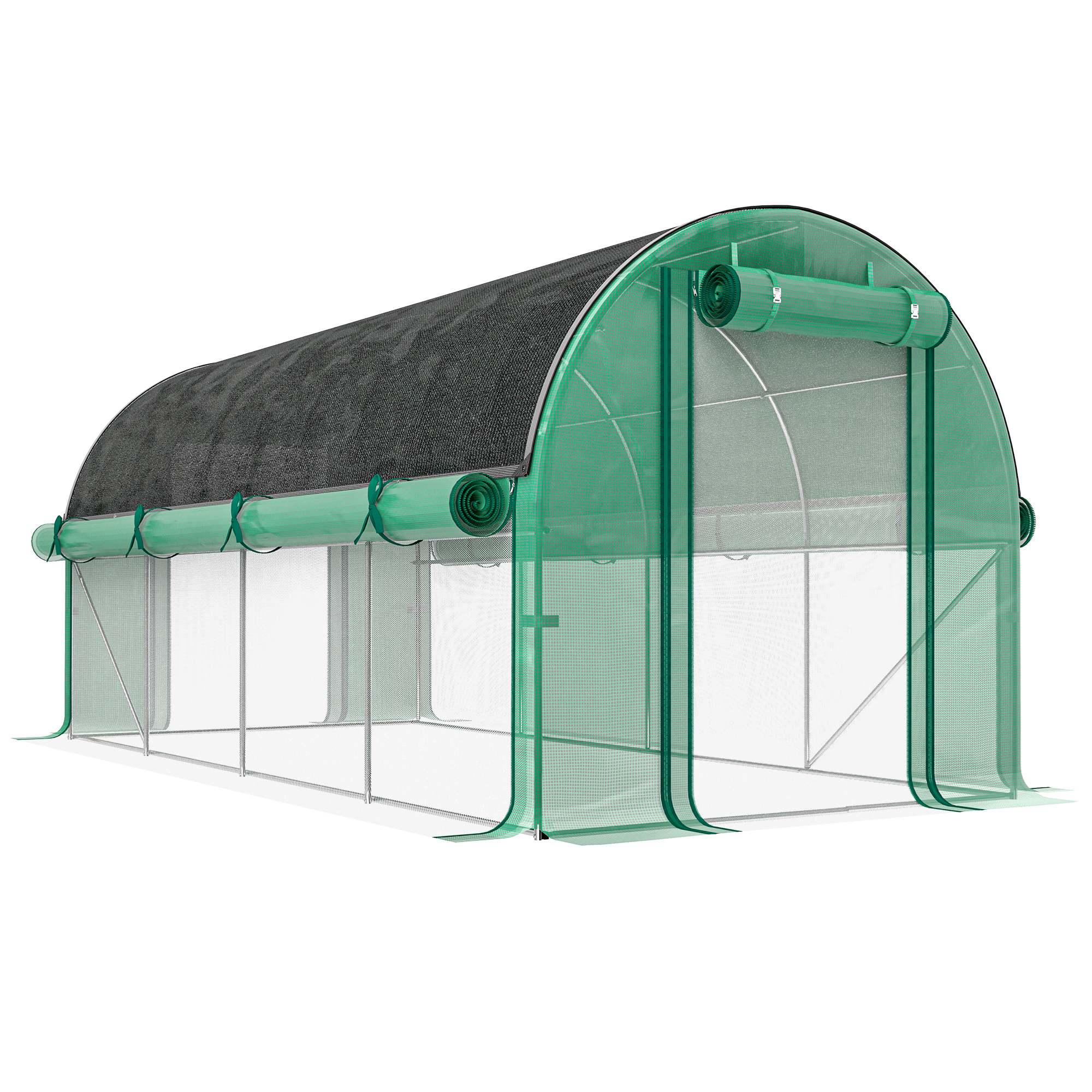 Outsunny Invernadero De Exterior 4,5x2x2 M Con Paredes Laterales Enrollables