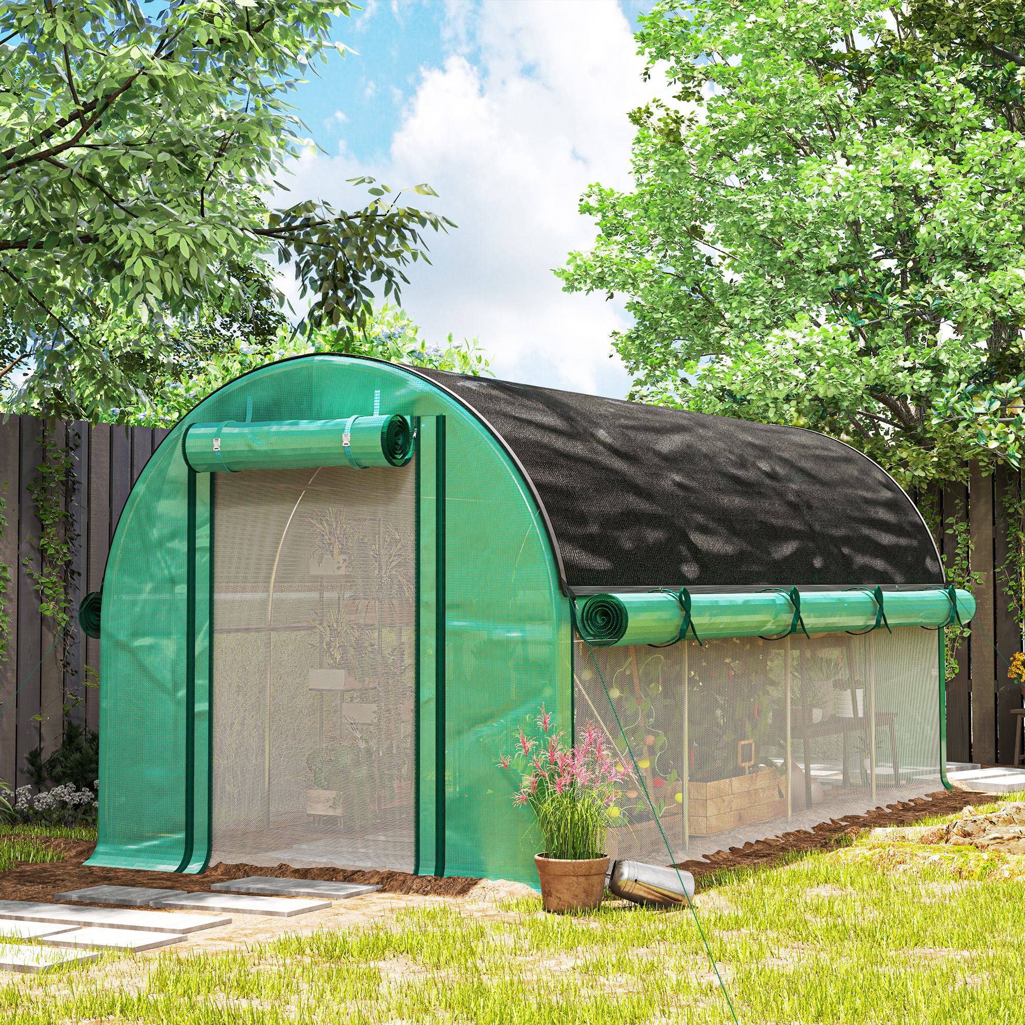 Outsunny Invernadero De Exterior 4,5x2x2 M Con Paredes Laterales Enrollables - Image 2