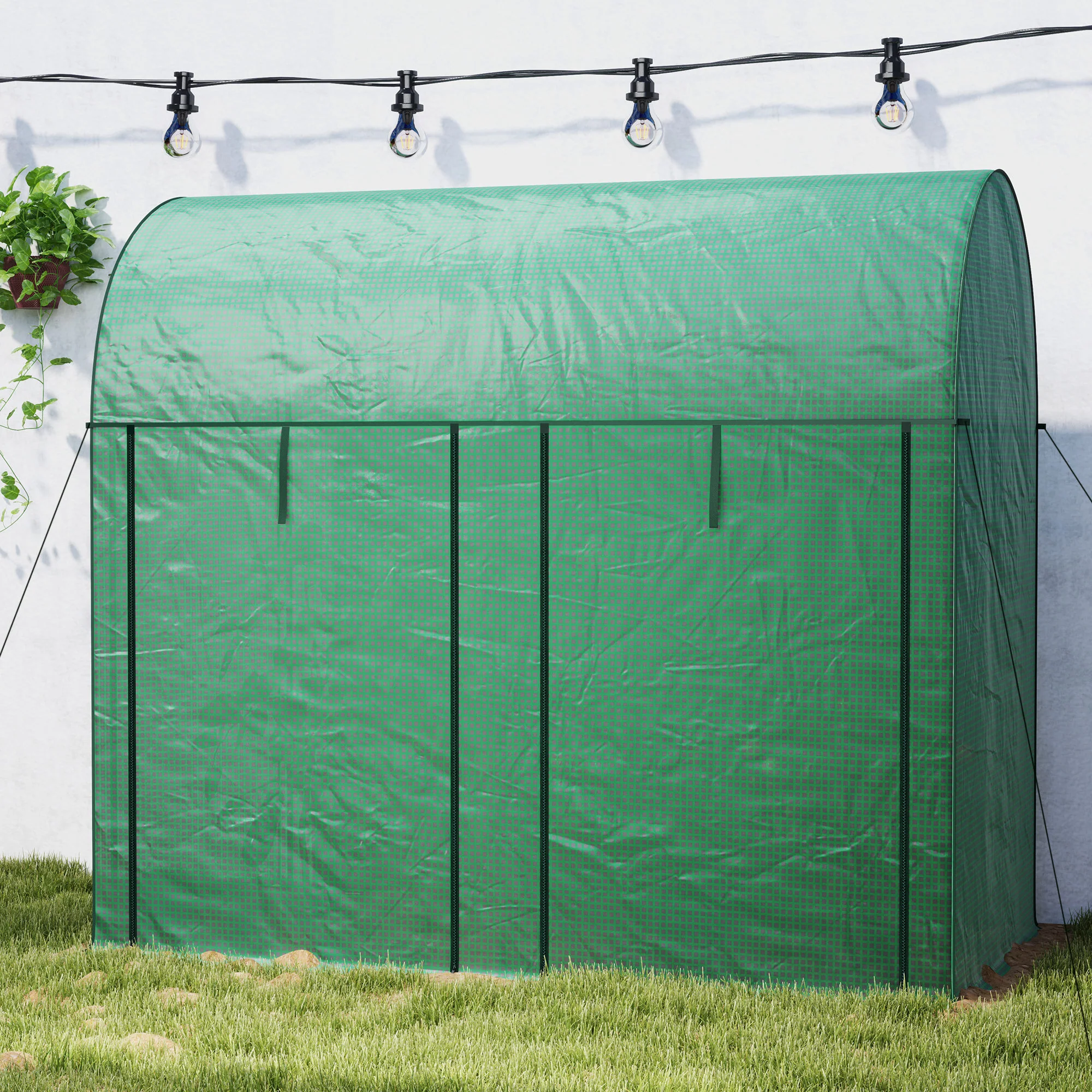 Outsunny Invernadero De Exterior Con 2 Puertas Enrollables 200x100x178 Cm Verde - Image 5