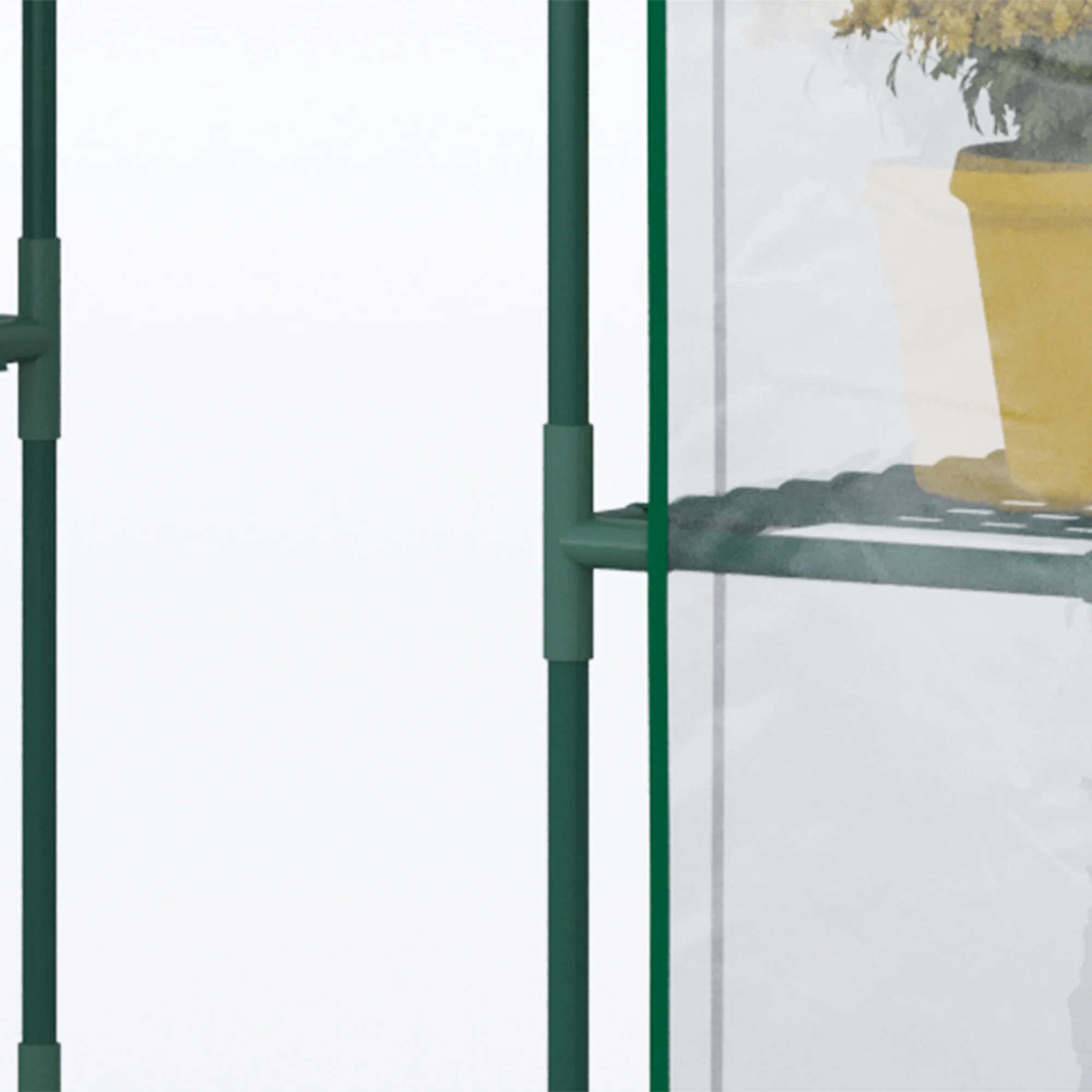 Outsunny Invernadero De Jardín Con 4 Estantes 142x73x195 Cm Verde - Image 4