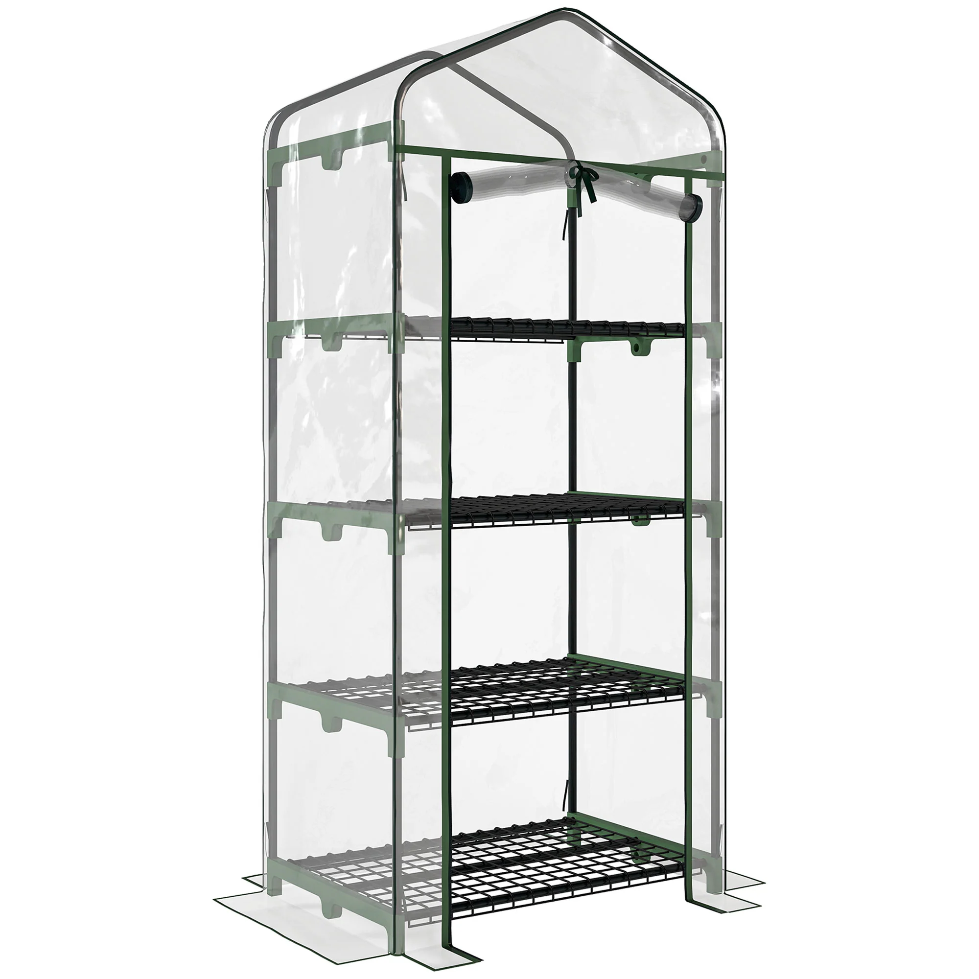 Outsunny Invernadero De Jardín Con 4 Estantes Para Cultivo Plantas 70x50x160 Cm
