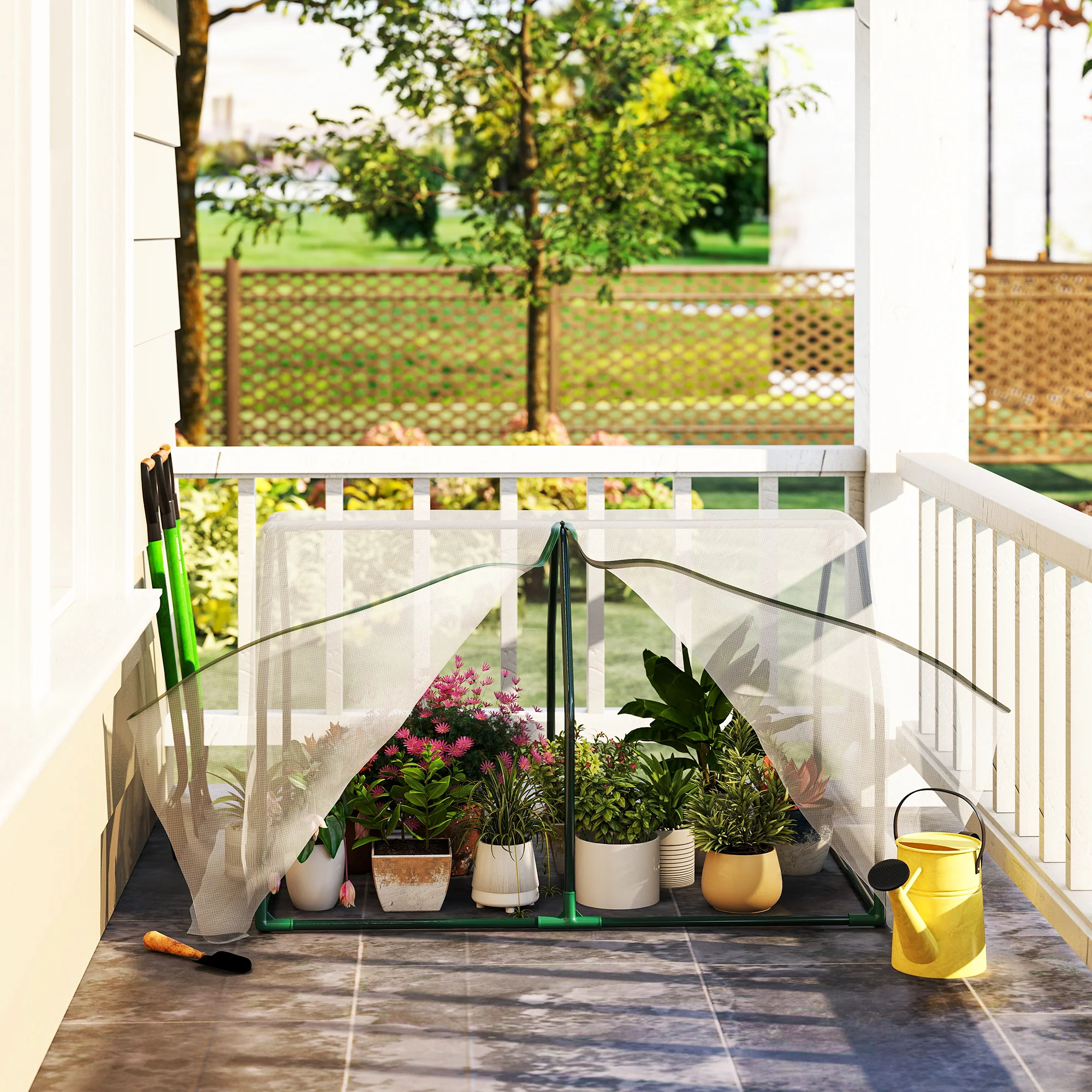 Outsunny Invernadero De Terraza 100x70x60cm Con Cremallera Para Cultivos Plantas - Image 2