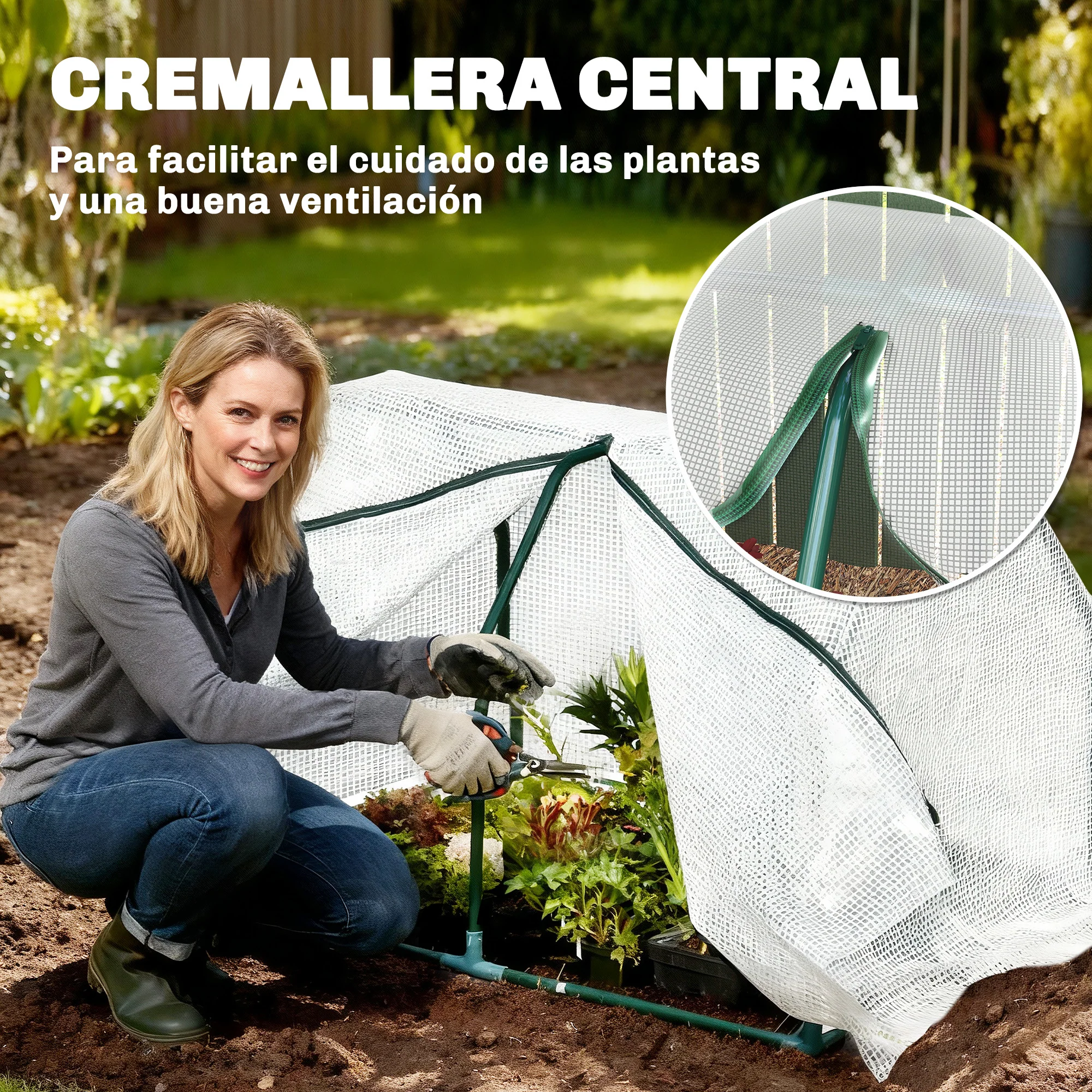 Outsunny Invernadero De Terraza 100x70x60cm Con Cremallera Para Cultivos Plantas - Image 6